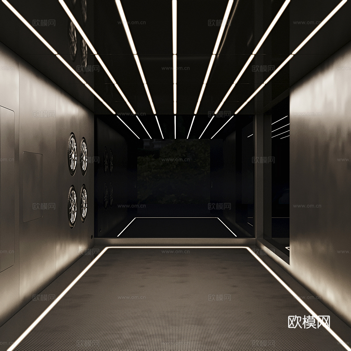 现代意式极简车库3d模型