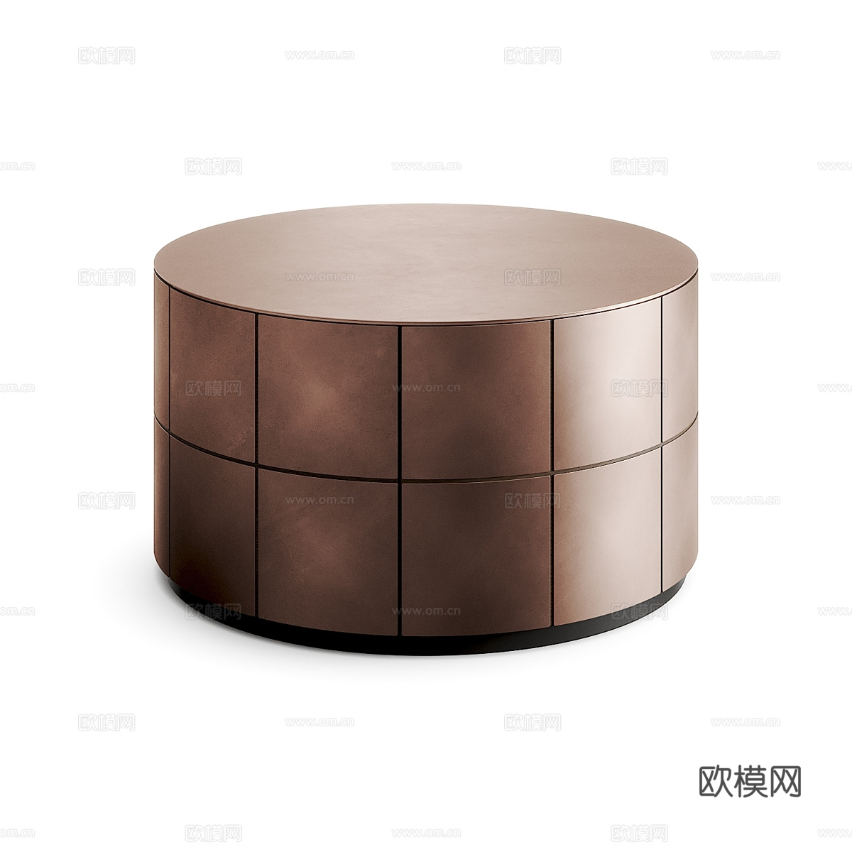 现代意式轻奢圆形床头柜3d模型
