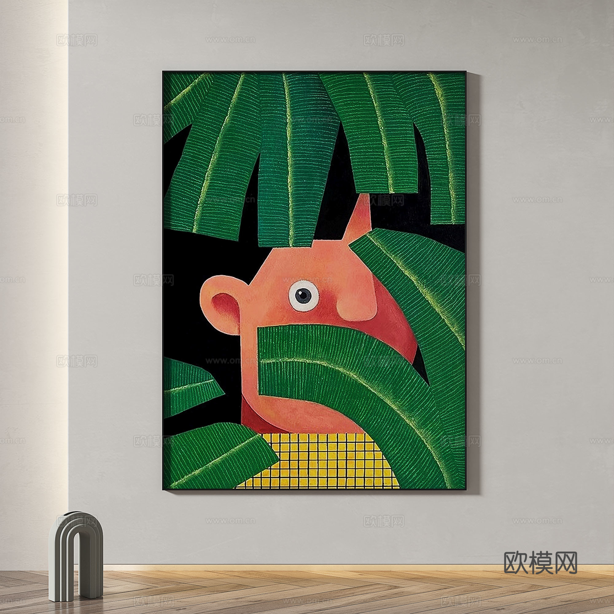 现代，简约，抽象，装饰画3d模型