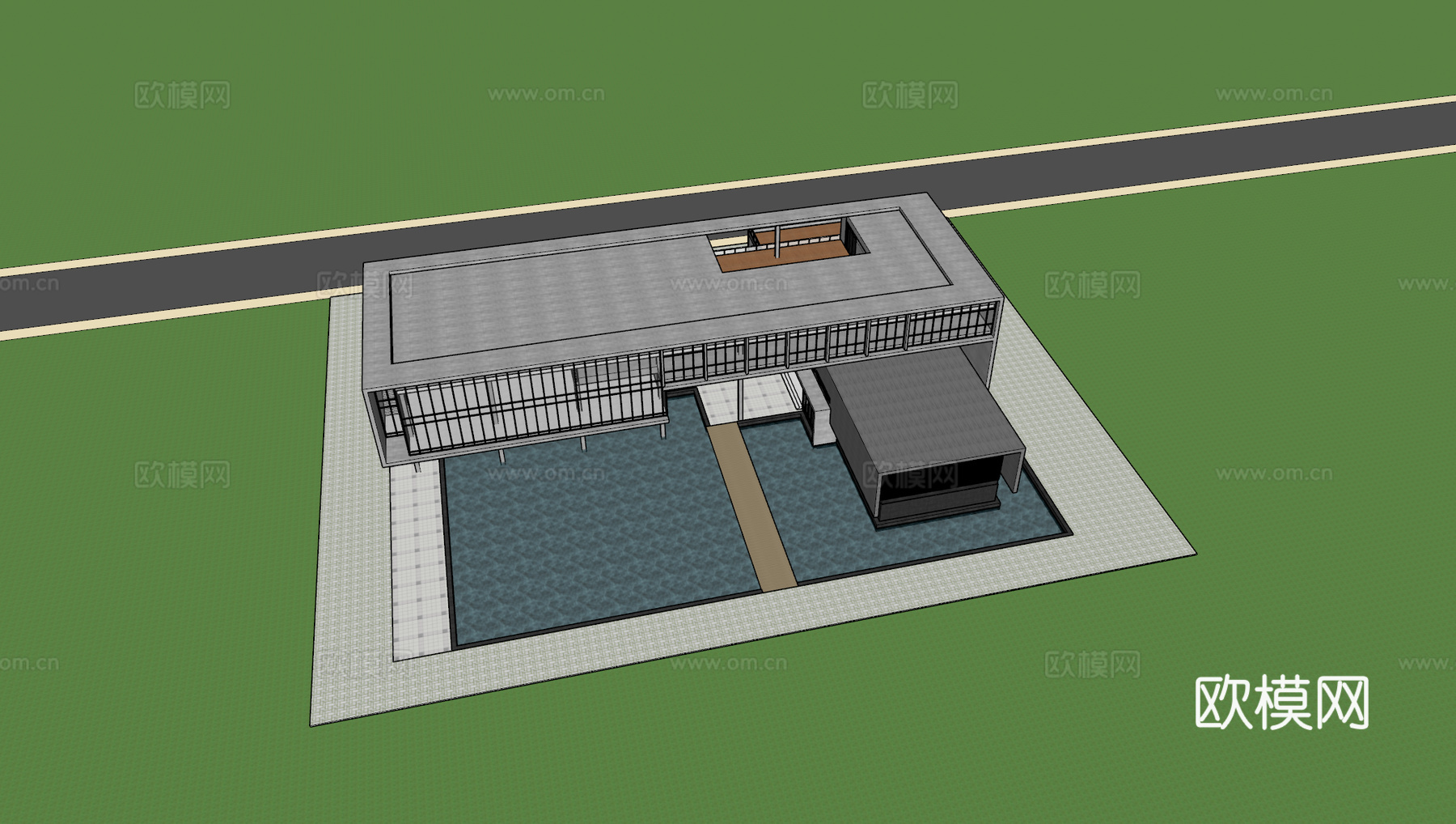 现代办公楼 活动中心 文化中心 办公楼su模型