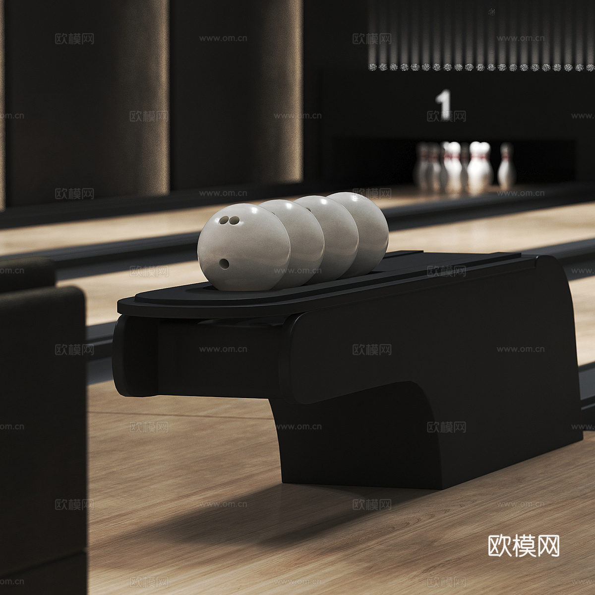 现代意式保龄球馆3d模型