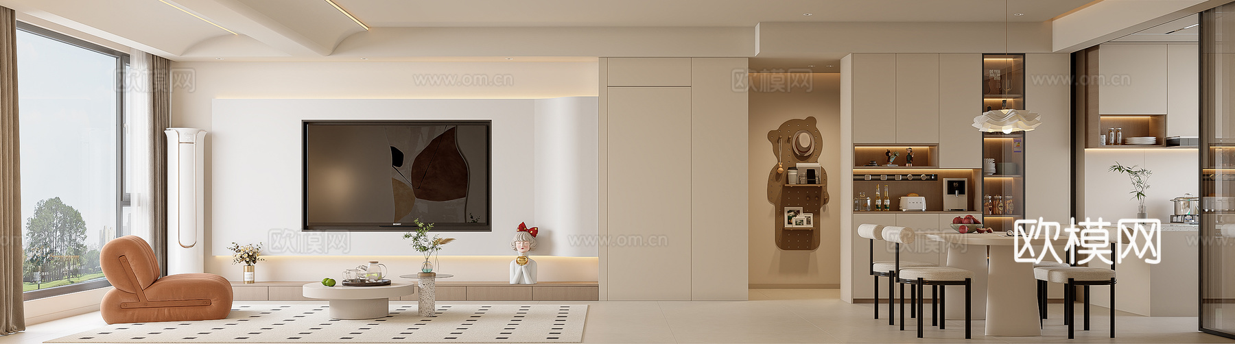 奶油客餐厅3d模型