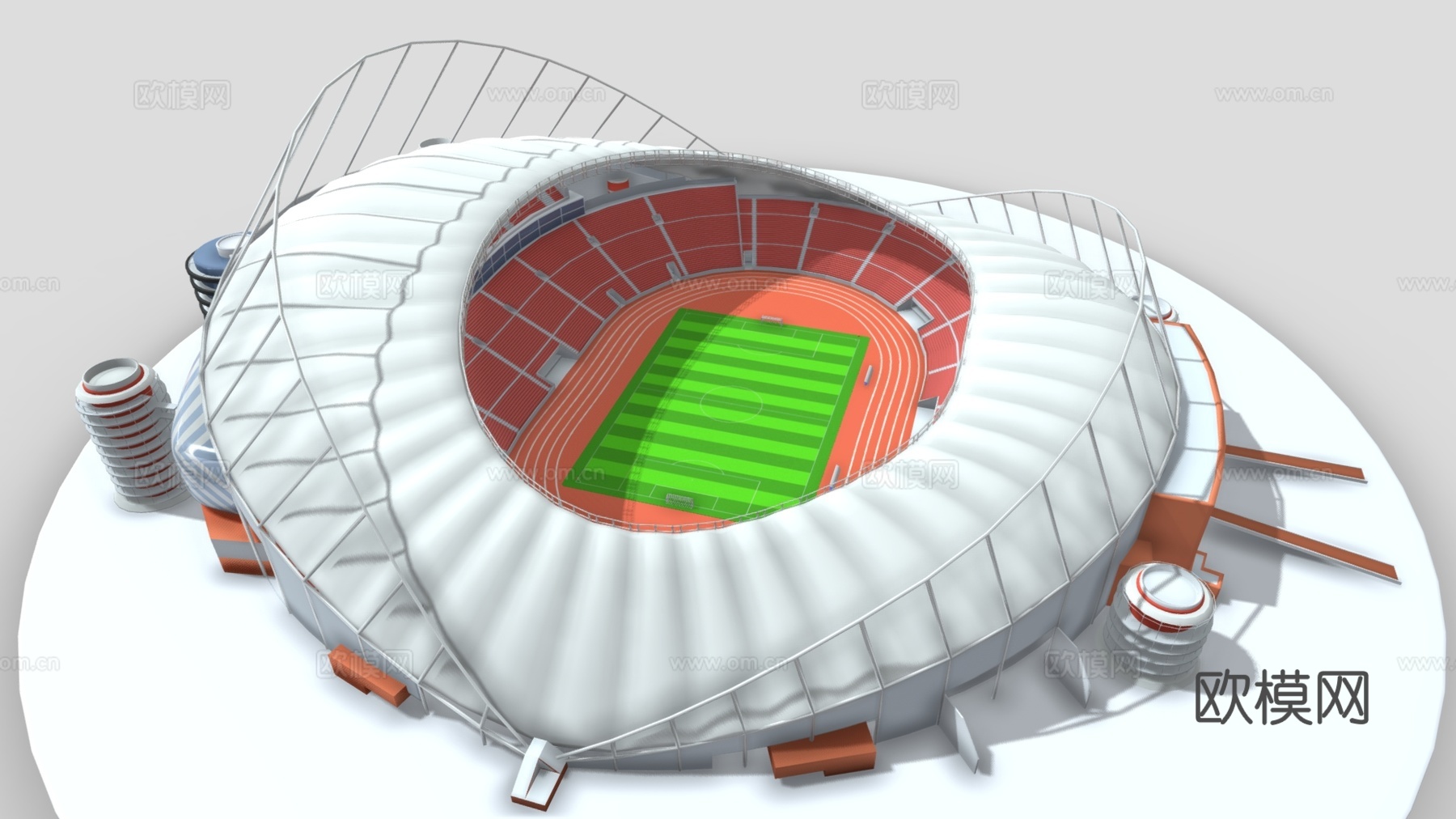 现代体育建筑 露天体育场 体育中心 足球场 体育场馆3d模型