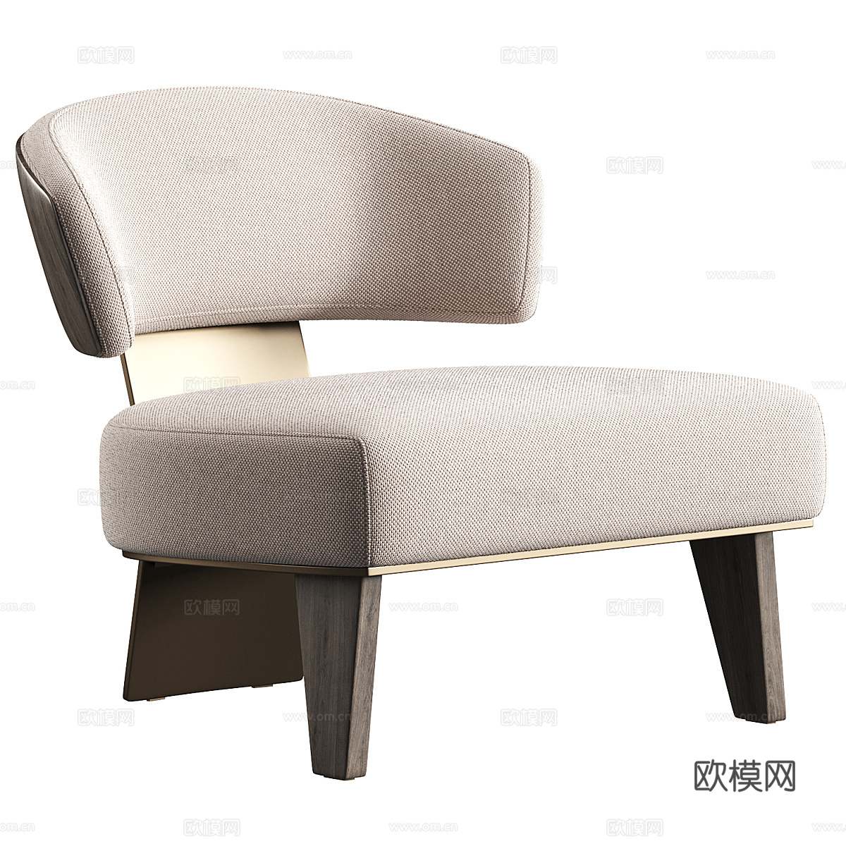 现代意式布艺扶手椅3d模型