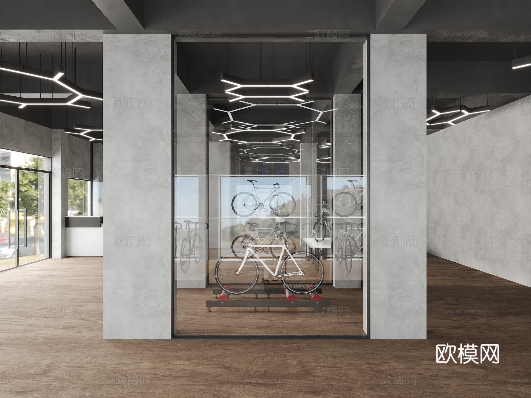电车店，自行车，体育器材，健身器材，3d模型