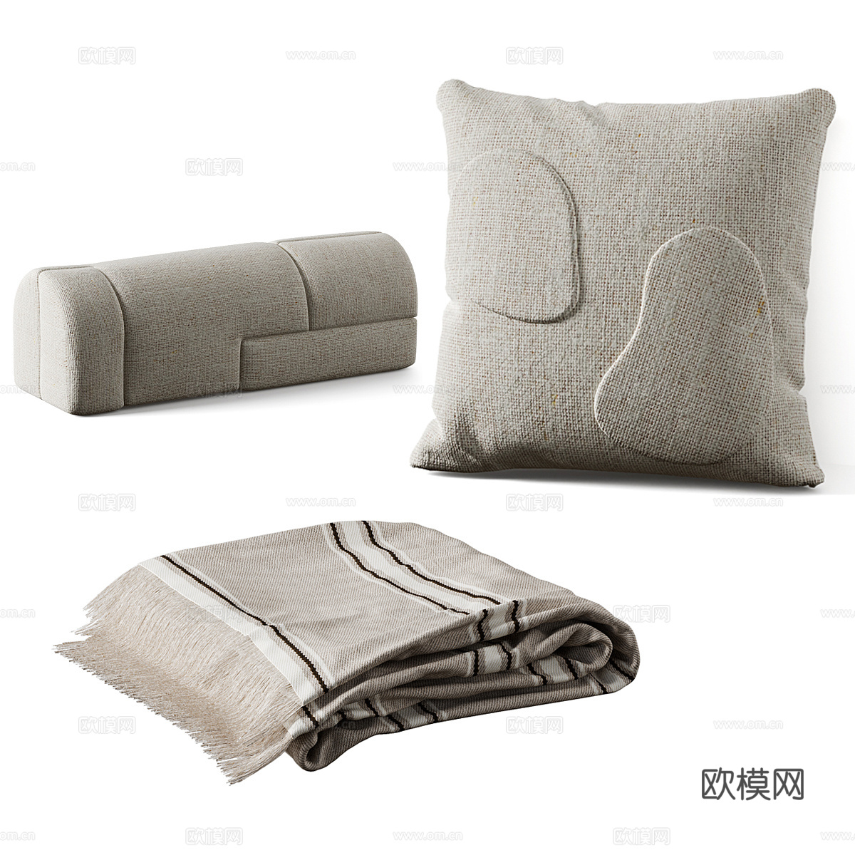 现代抱枕 布艺抱枕 抱枕3d模型
