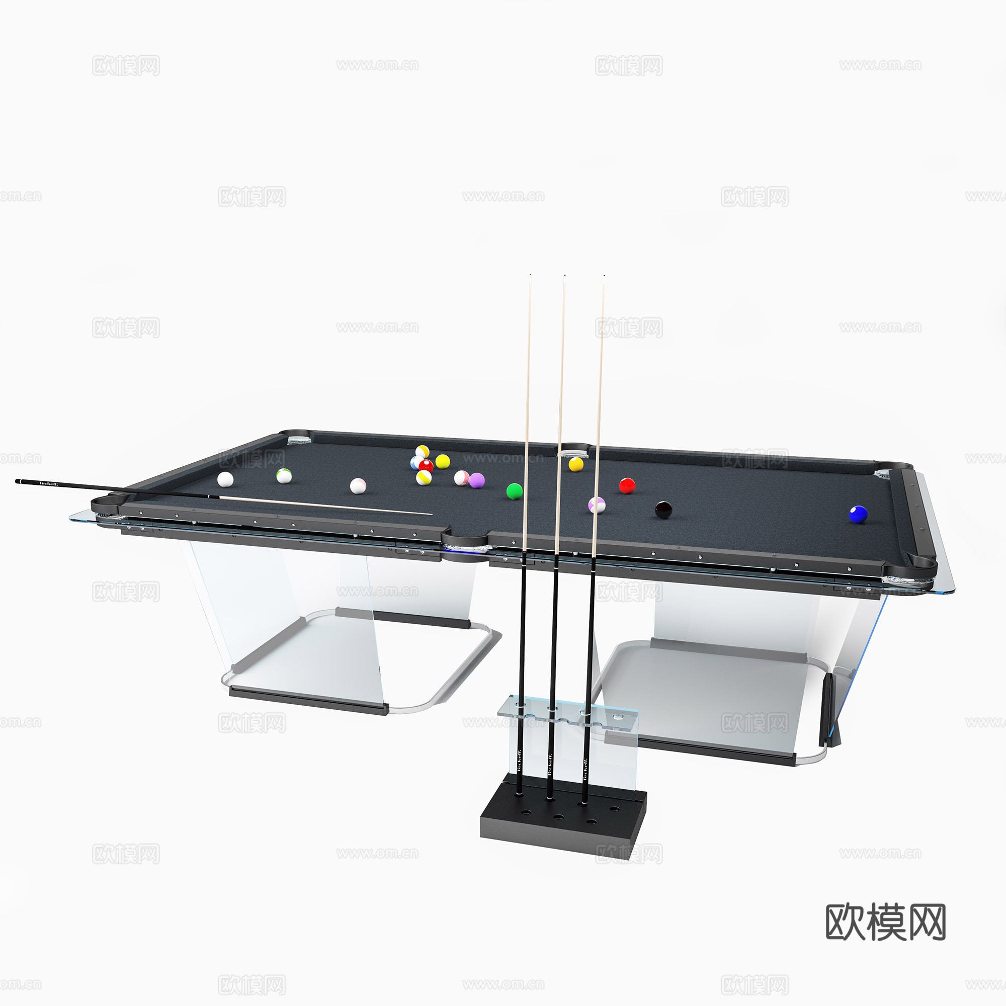 现代极简台球桌3d模型