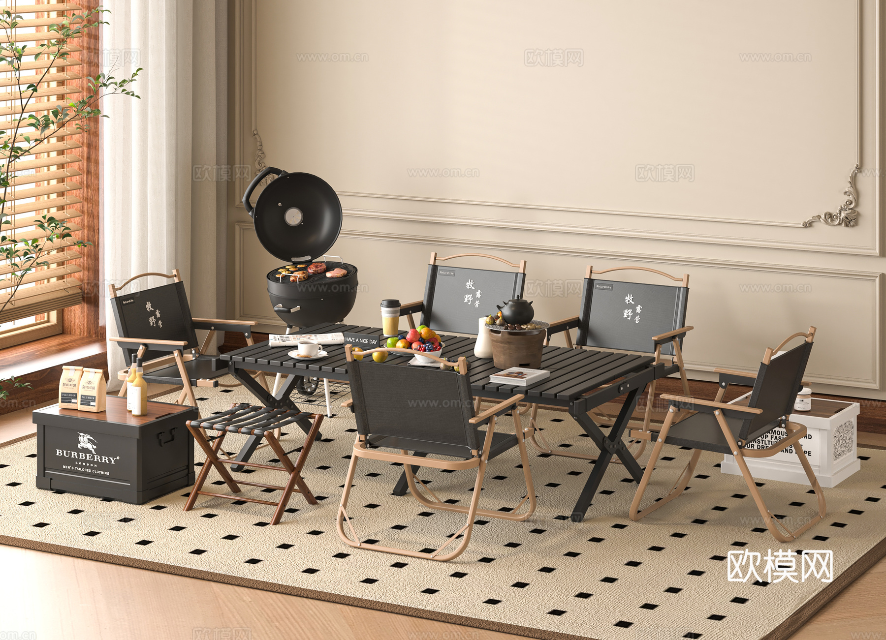 现代露营桌椅3d模型