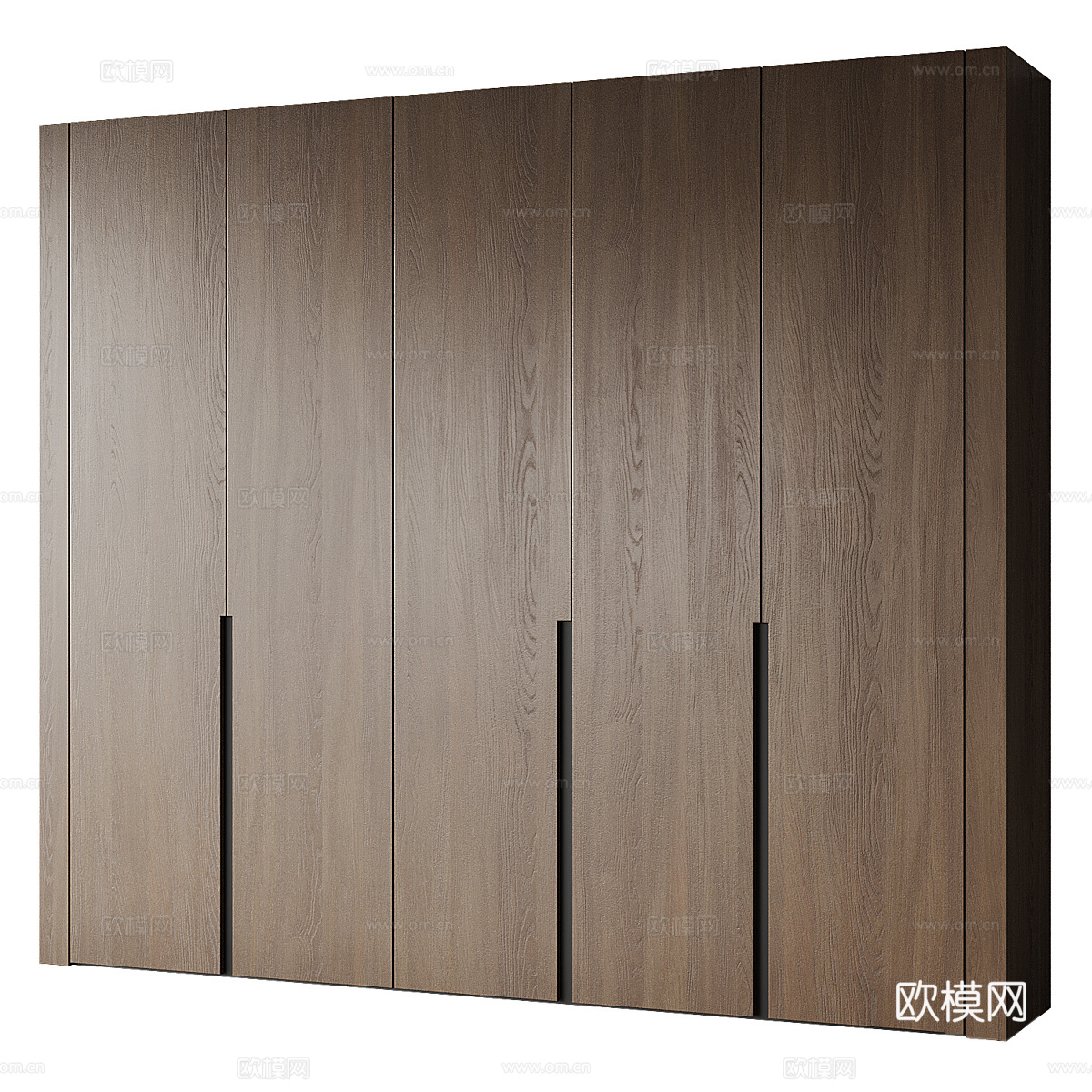 现代意式极简实木开门衣柜3d模型