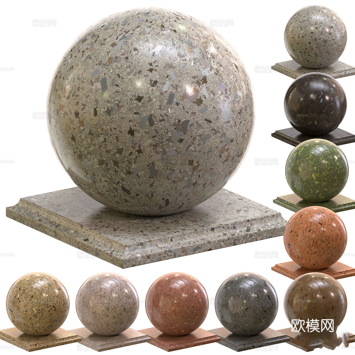 现代意式大理石 水磨石 石英石 花岗岩3d模型
