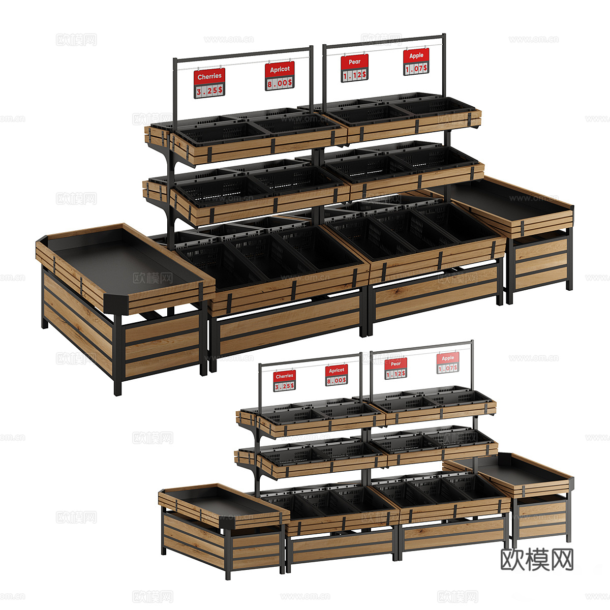 现代意式展柜 货架3d模型