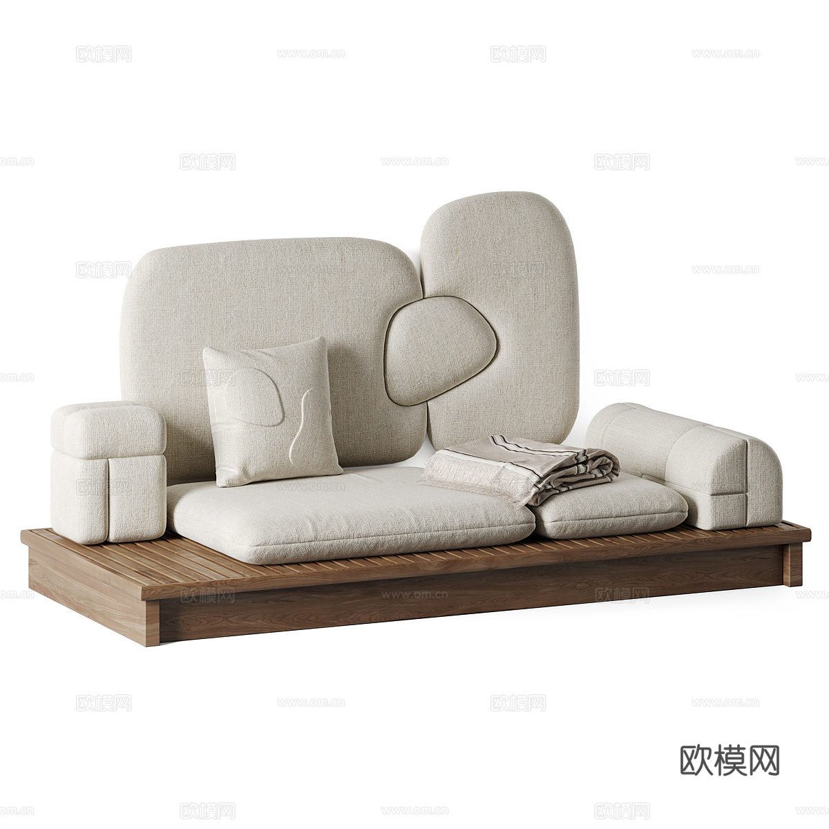 现代双人沙发 休闲沙发 布艺沙发3d模型