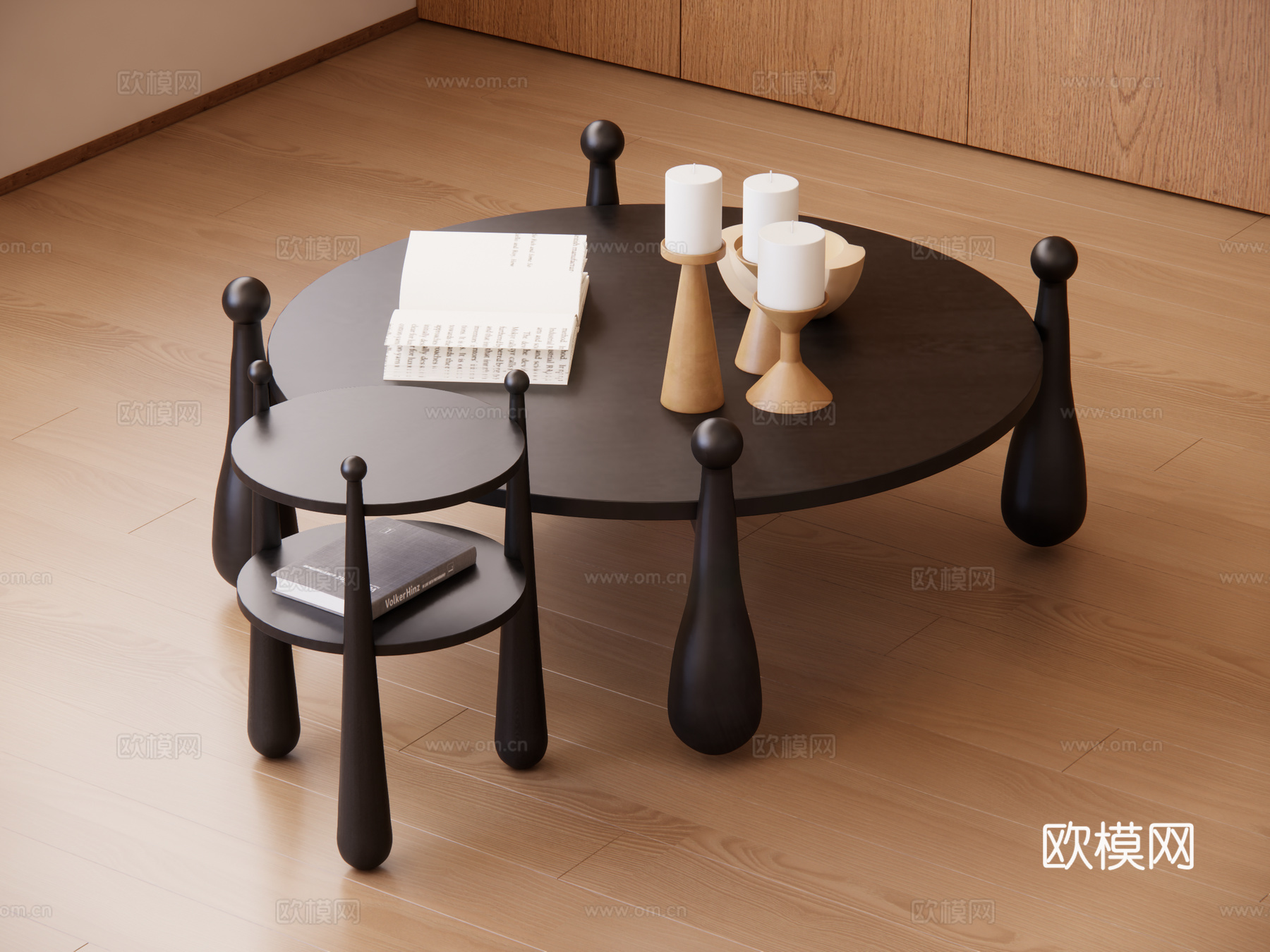 中古风茶几su模型下载（渲染图1）