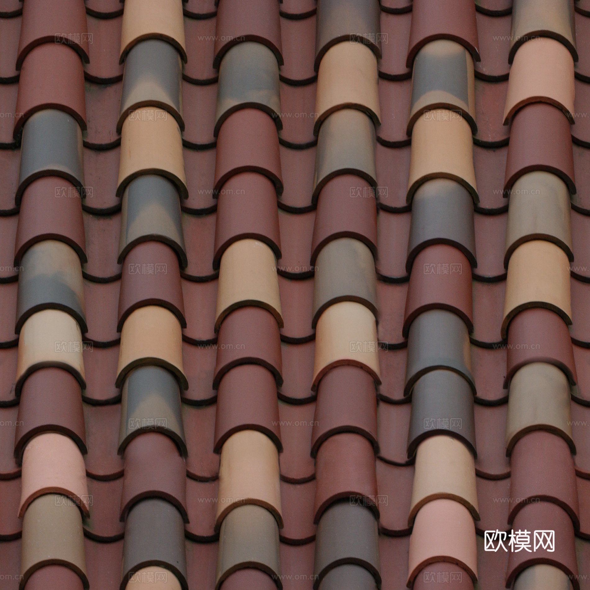 瓦砖，房顶瓦片 户外砖墙 仿古砖 无缝贴图