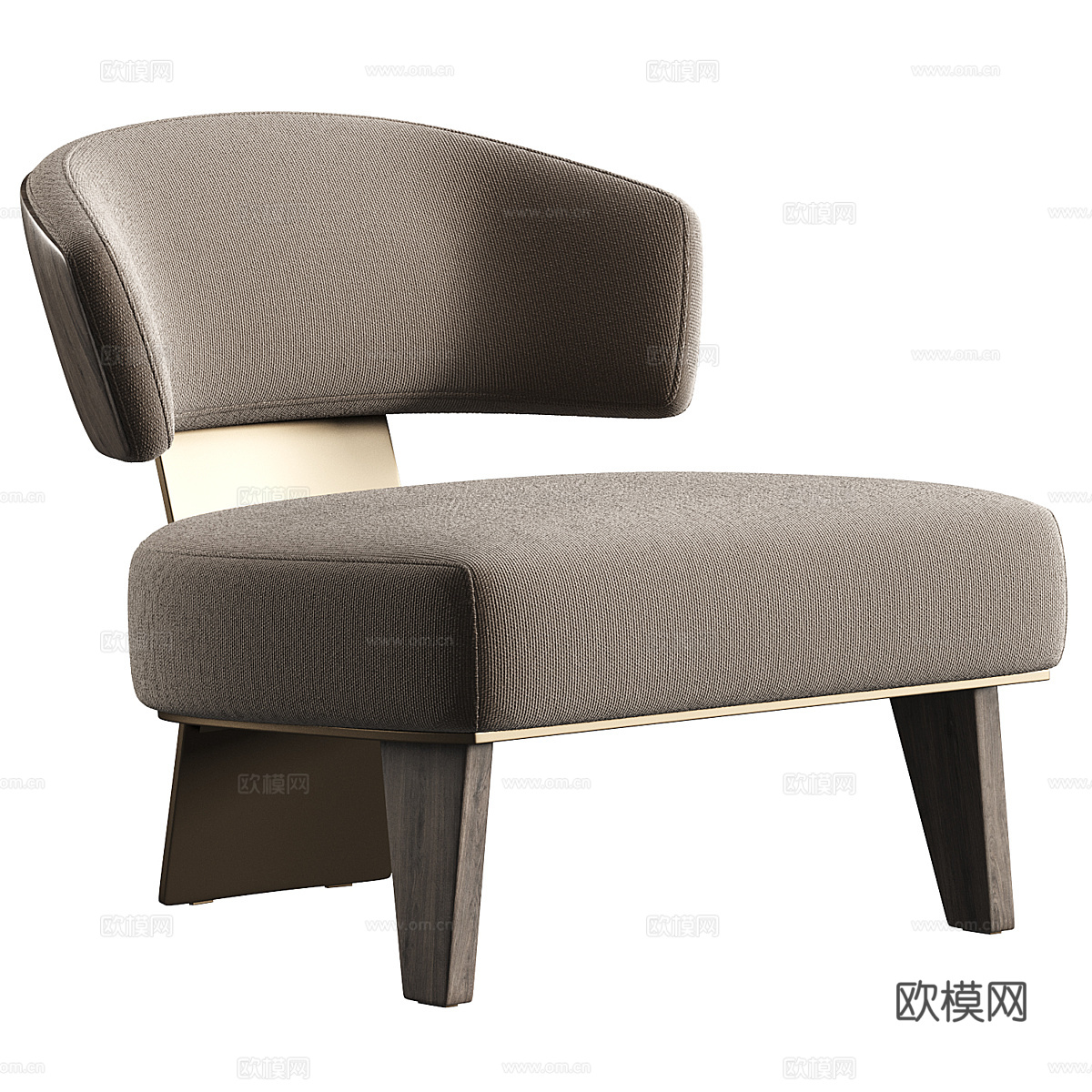 现代意式布艺扶手椅3d模型