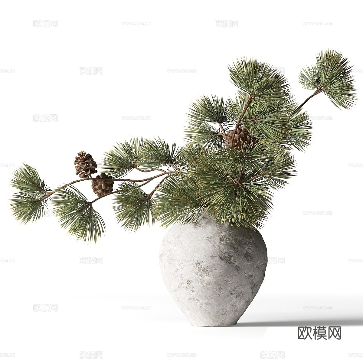 花艺摆件 绿植摆件 盆景盆栽 陶罐花瓶3d模型