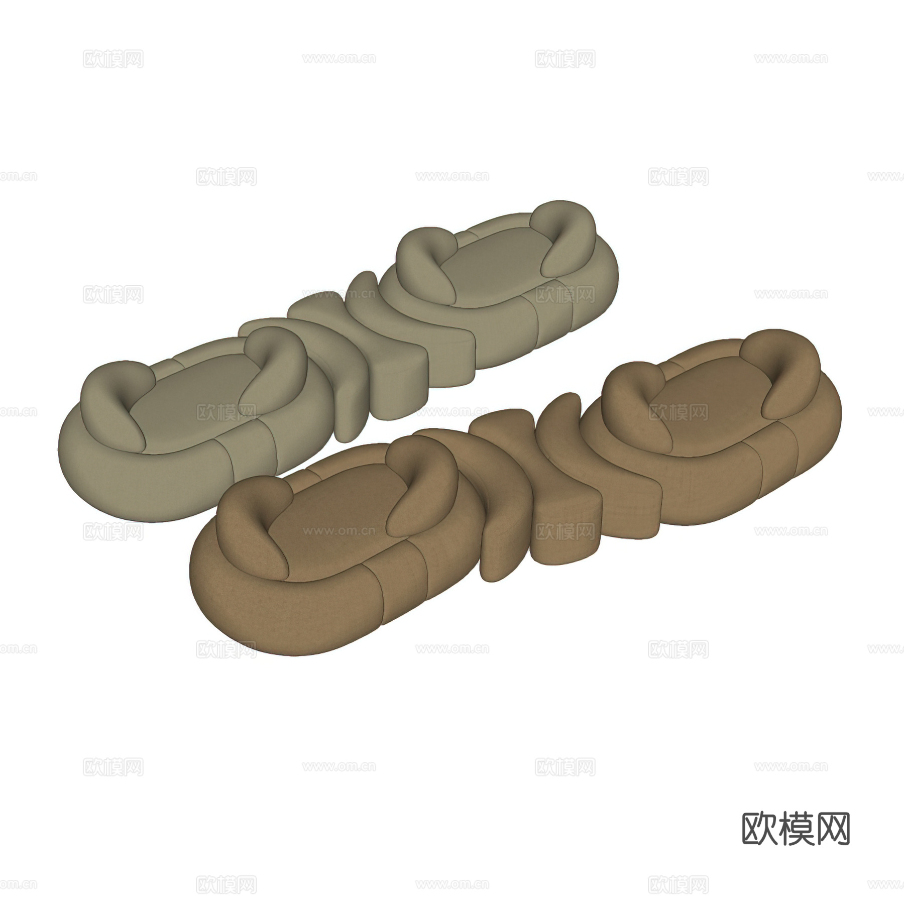 多人沙发 异形沙发 布艺沙发 休闲沙发su模型
