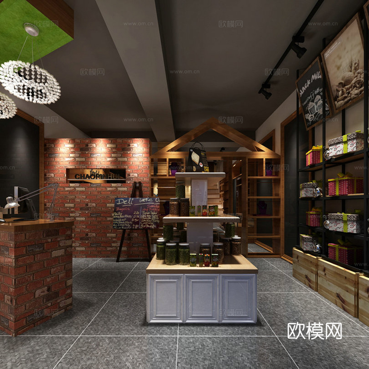 工业超市 货架 礼品盒3d模型
