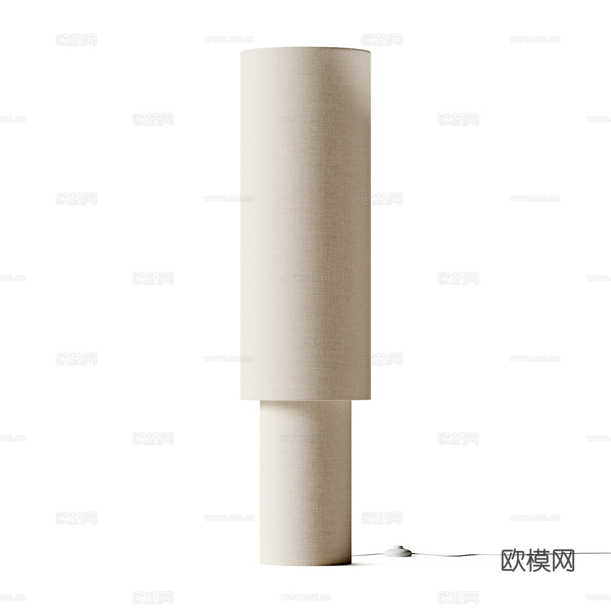 新中式侘寂布艺落地灯3d模型