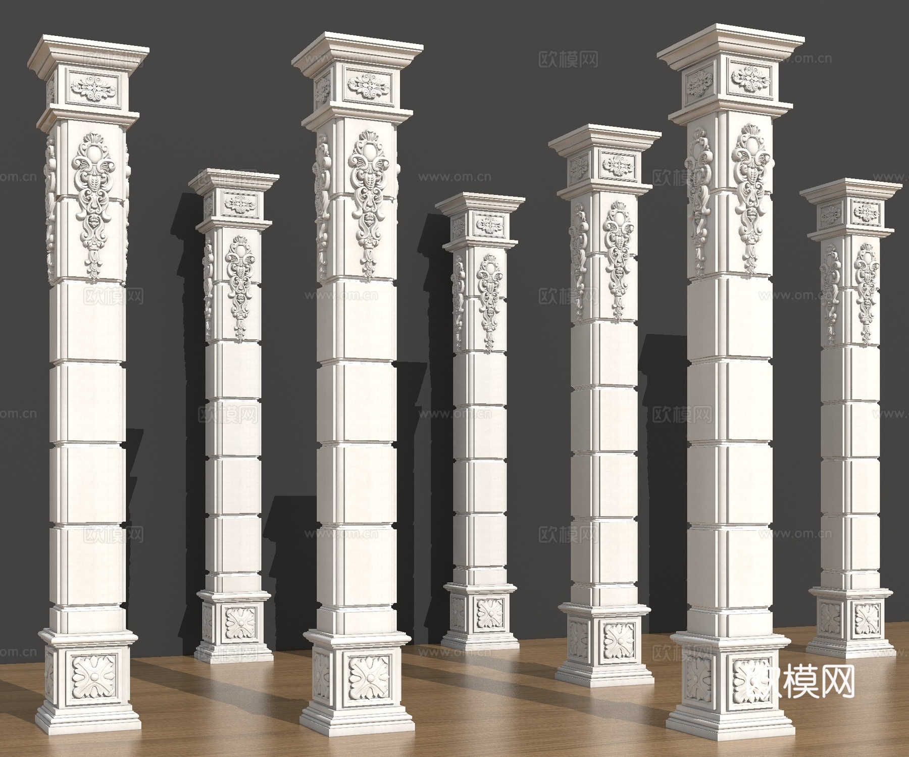 欧式柱 角柱  罗马柱3d模型