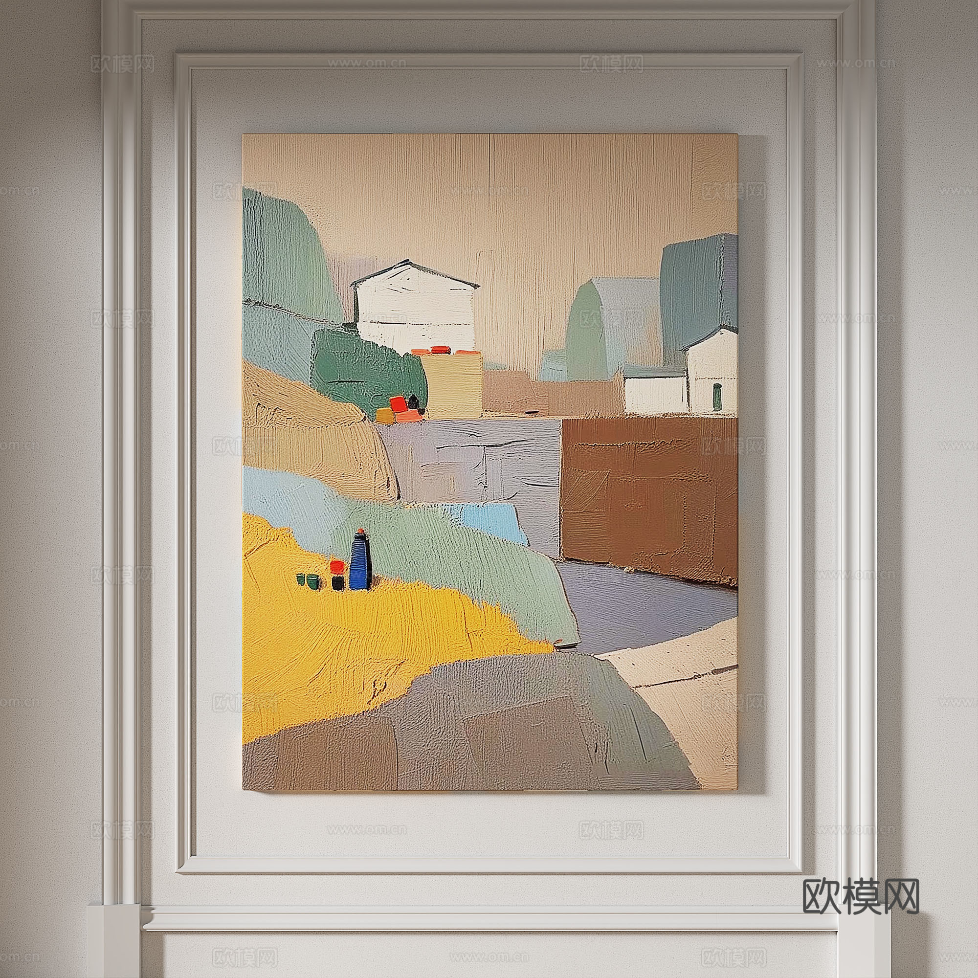 现代，简约，肌理，抽象，轻奢，侘寂，立体，装饰画3d模型