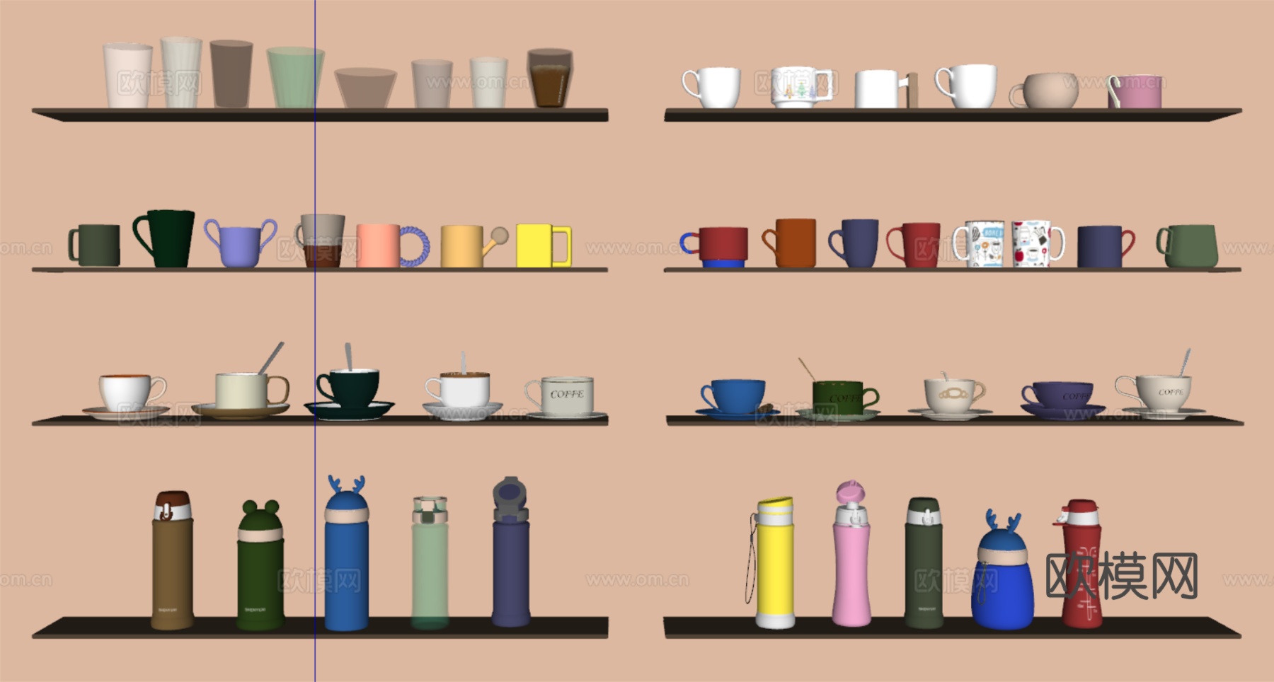 杯子  咖啡杯  保温杯su模型