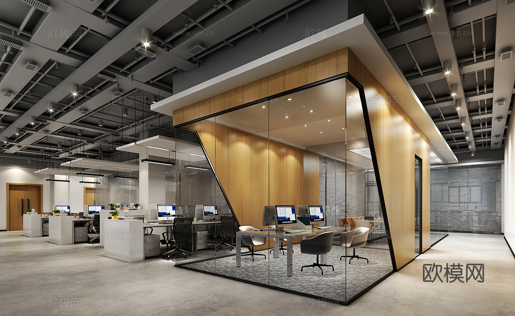 现代办公室3d模型下载