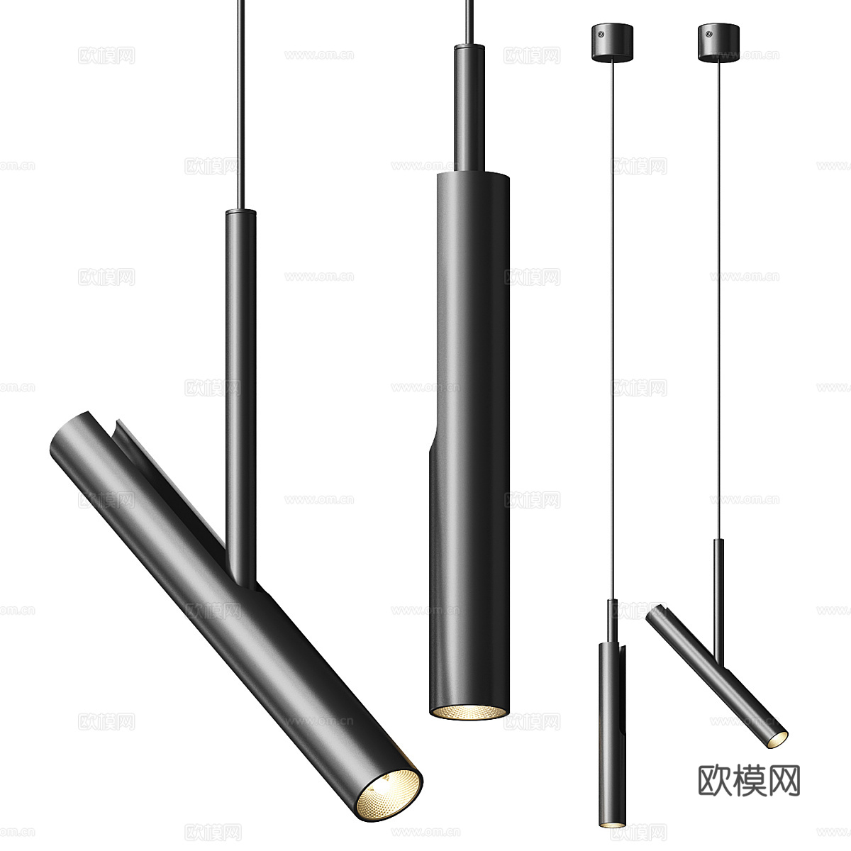 现代极简金属小吊灯3d模型