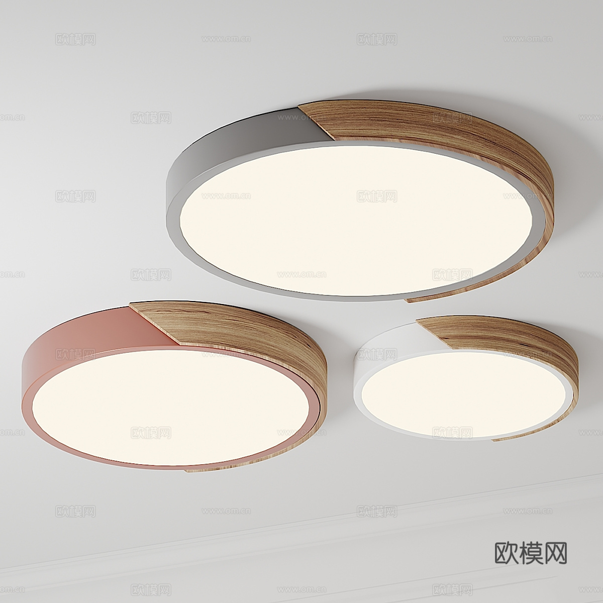 现代北欧奶油风儿童房吸顶灯3d模型