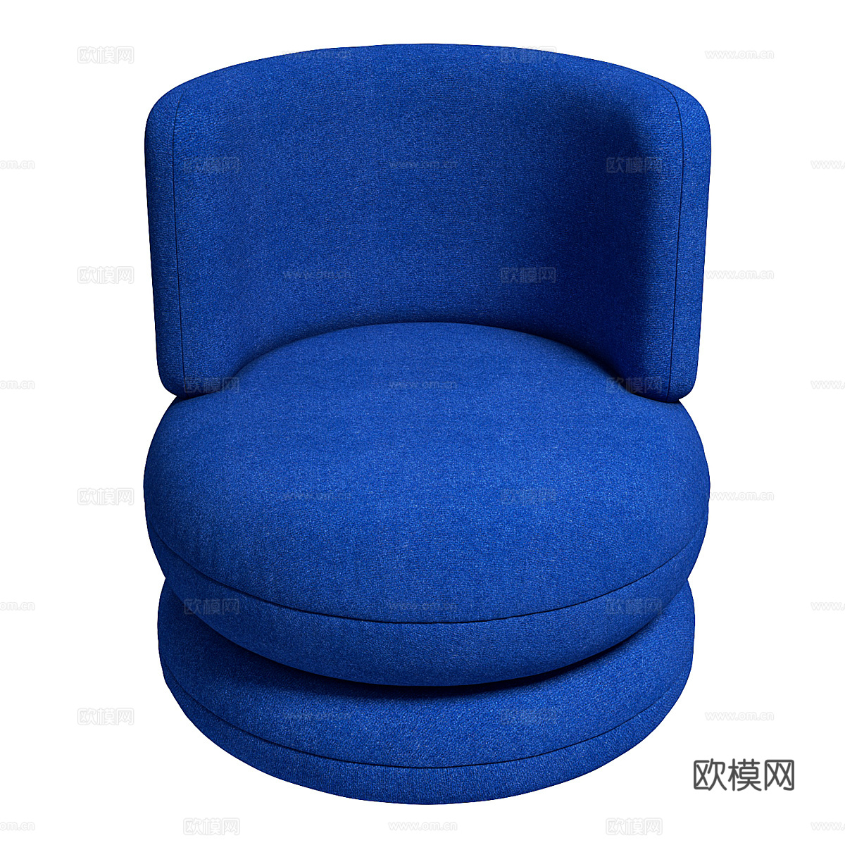 现代意式极简圆形布艺扶手椅3d模型