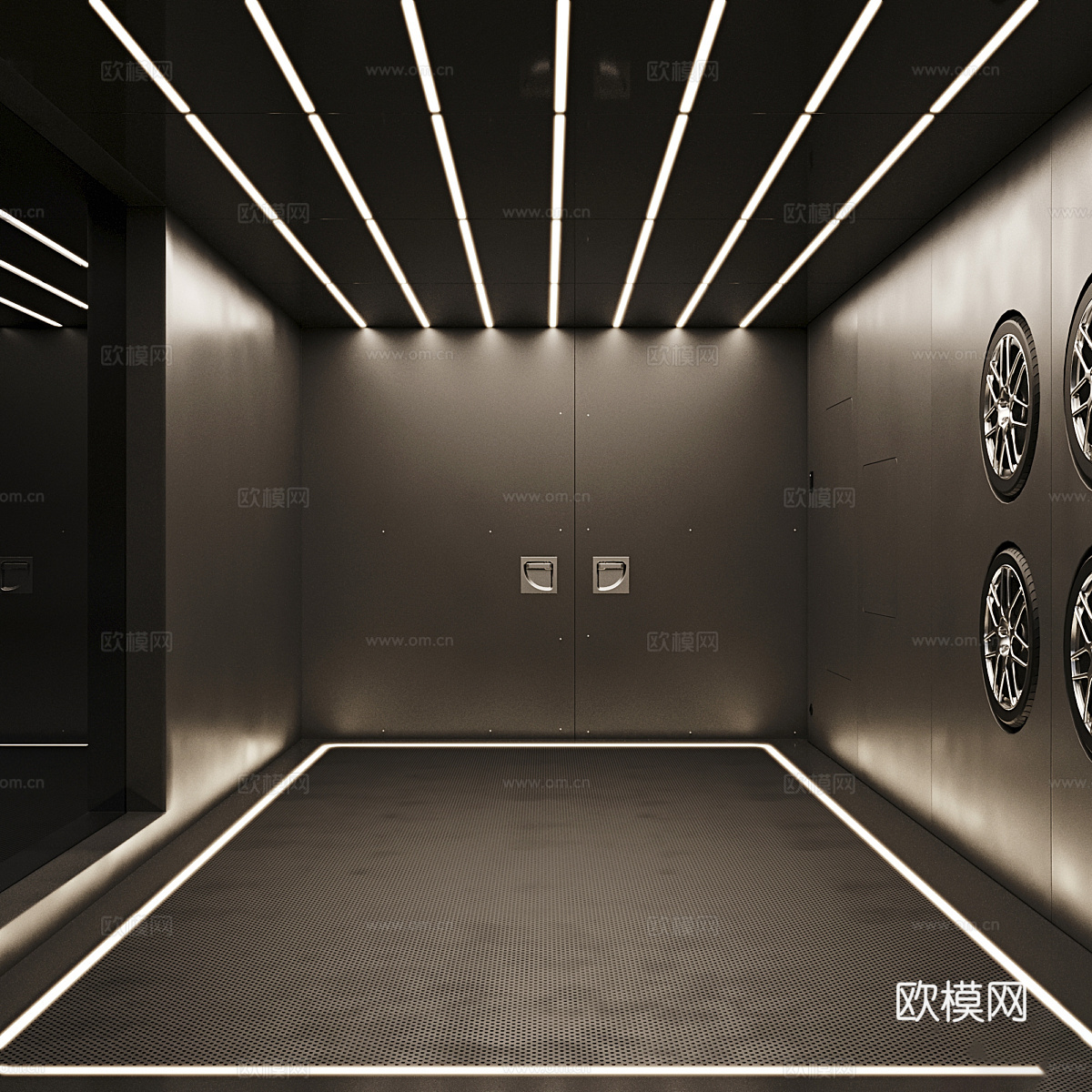 现代意式极简车库3d模型