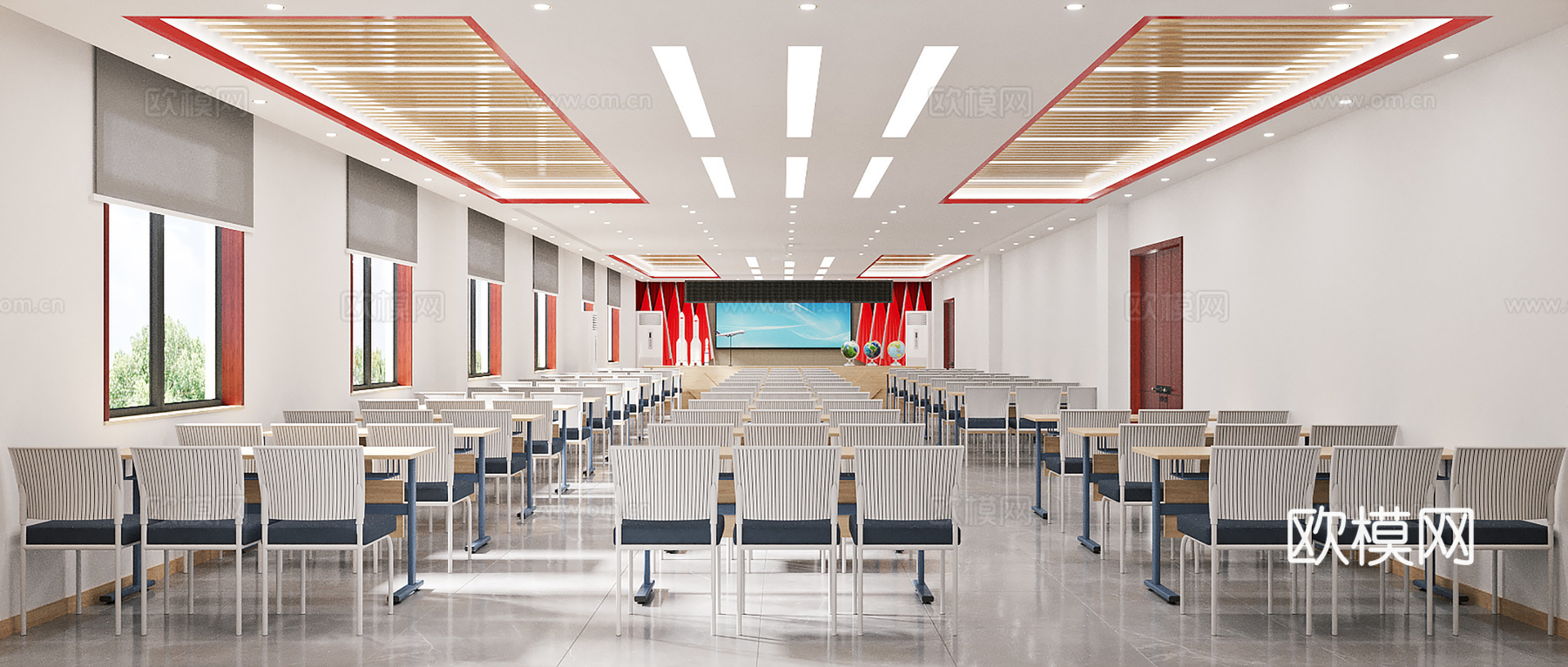 会议室  党建会议室3d模型