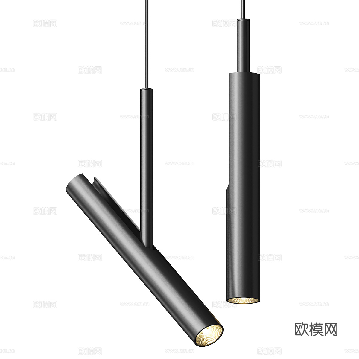 现代极简金属小吊灯3d模型