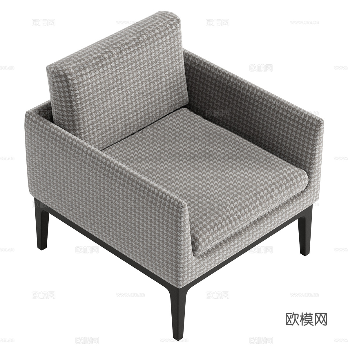 现代意式布艺扶手椅3d模型