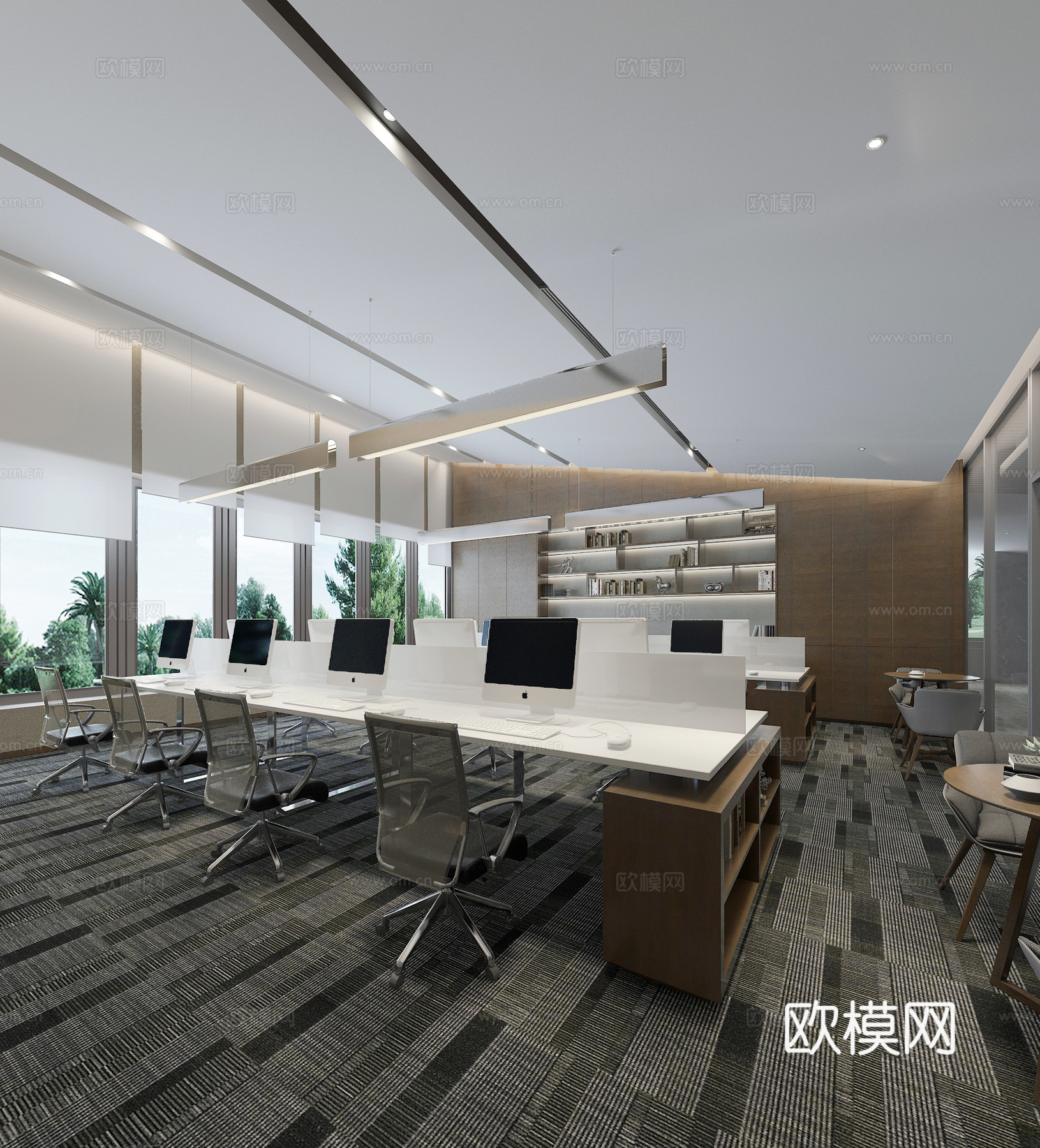 现代办公室 办公区3d模型