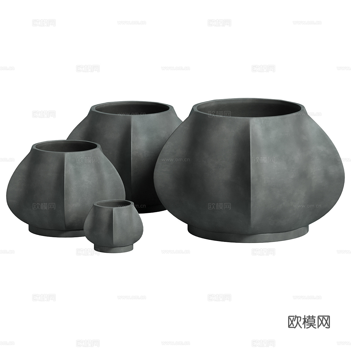 新中式侘寂陶罐 花瓶3d模型