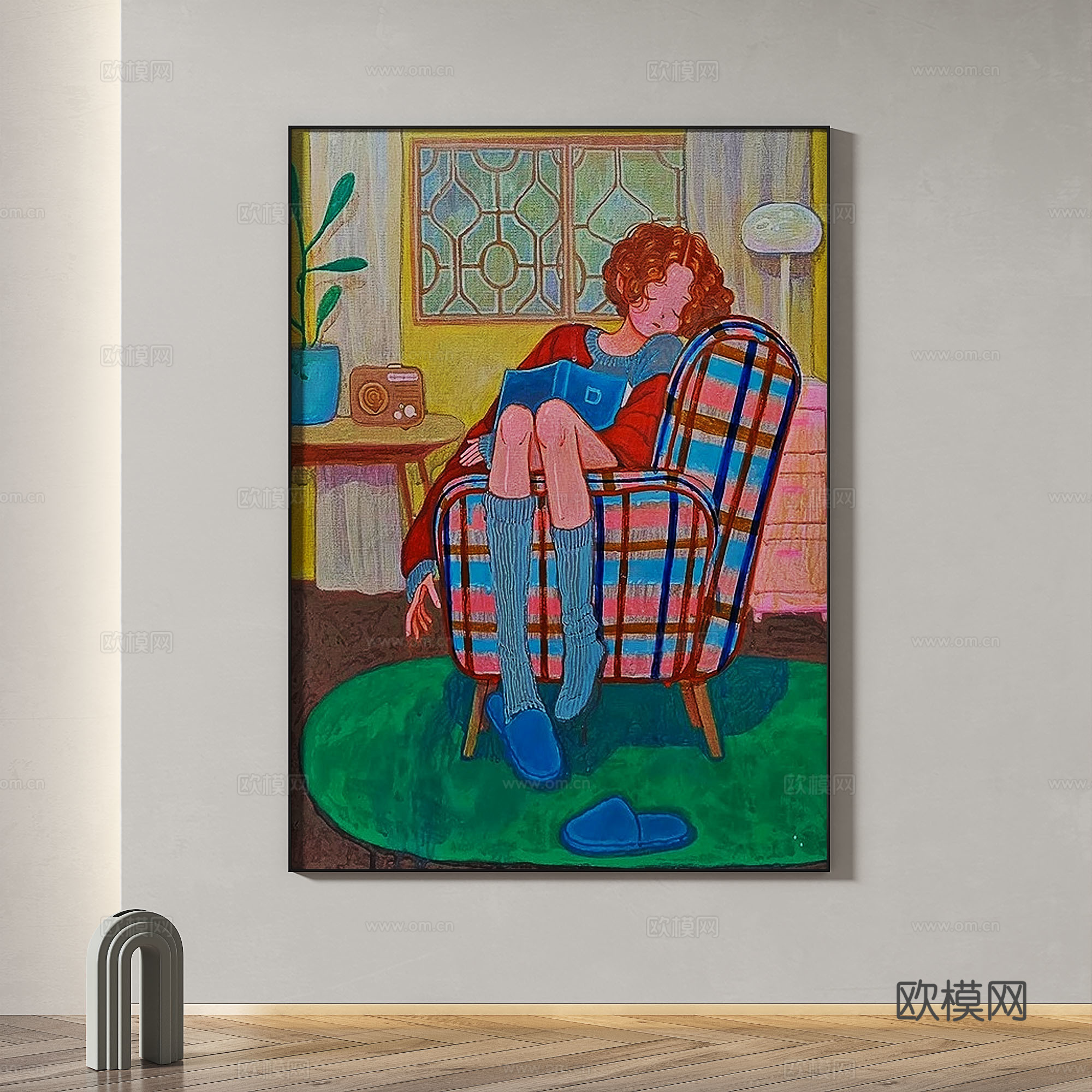 现代，简约，抽象，装饰画3d模型