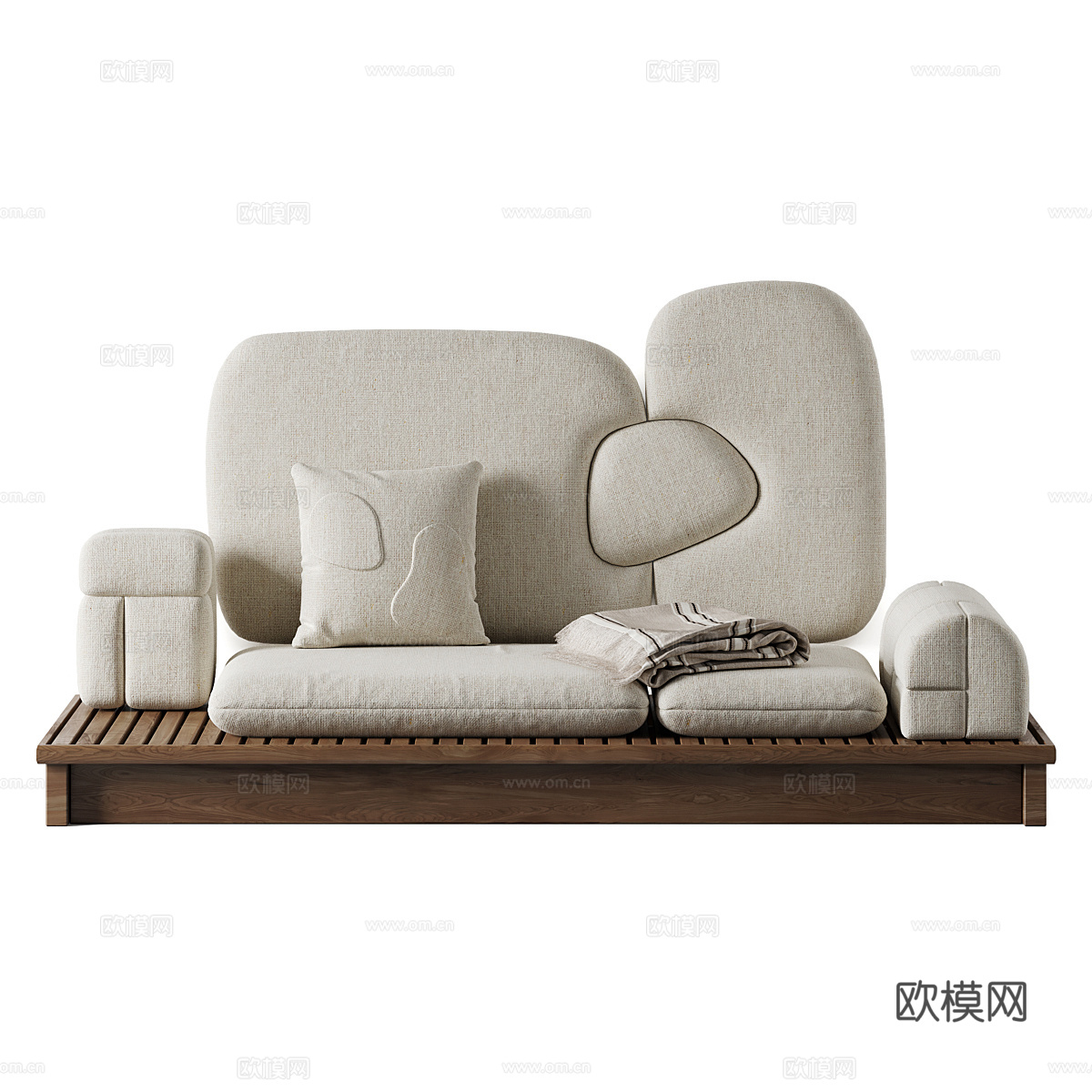 现代双人沙发 休闲沙发 布艺沙发3d模型