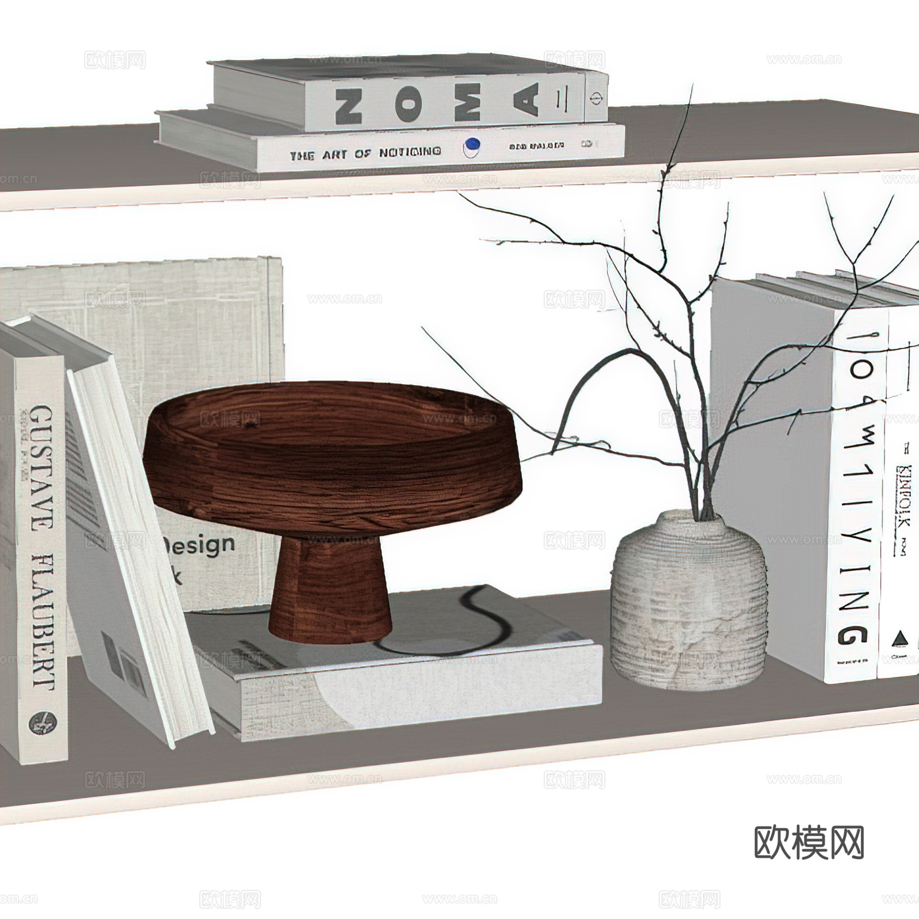 现代装饰摆件 书籍 花瓶 花艺 装饰品 茶几摆件 墙面装饰su模型