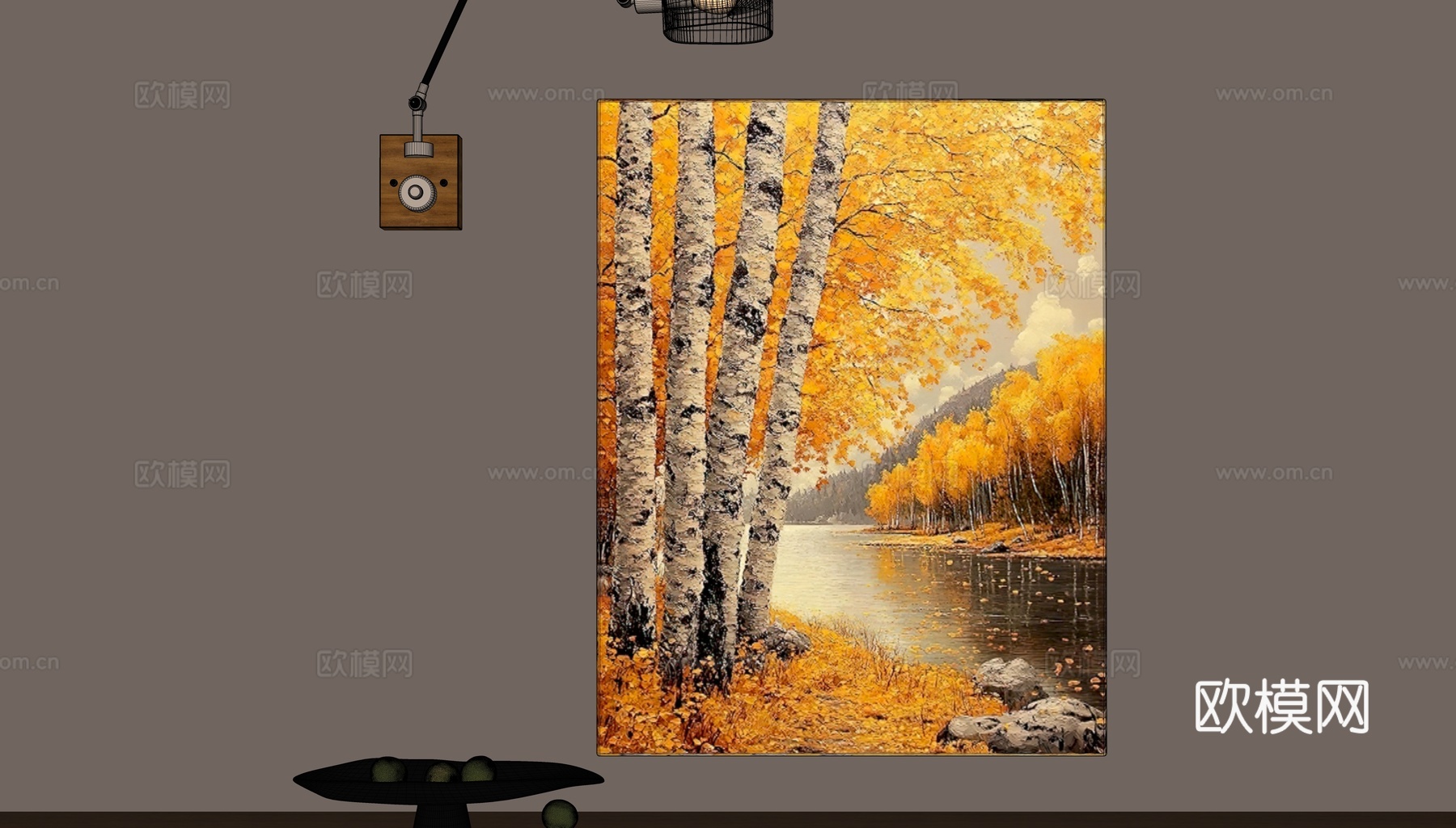 现代奶油风装饰画su模型
