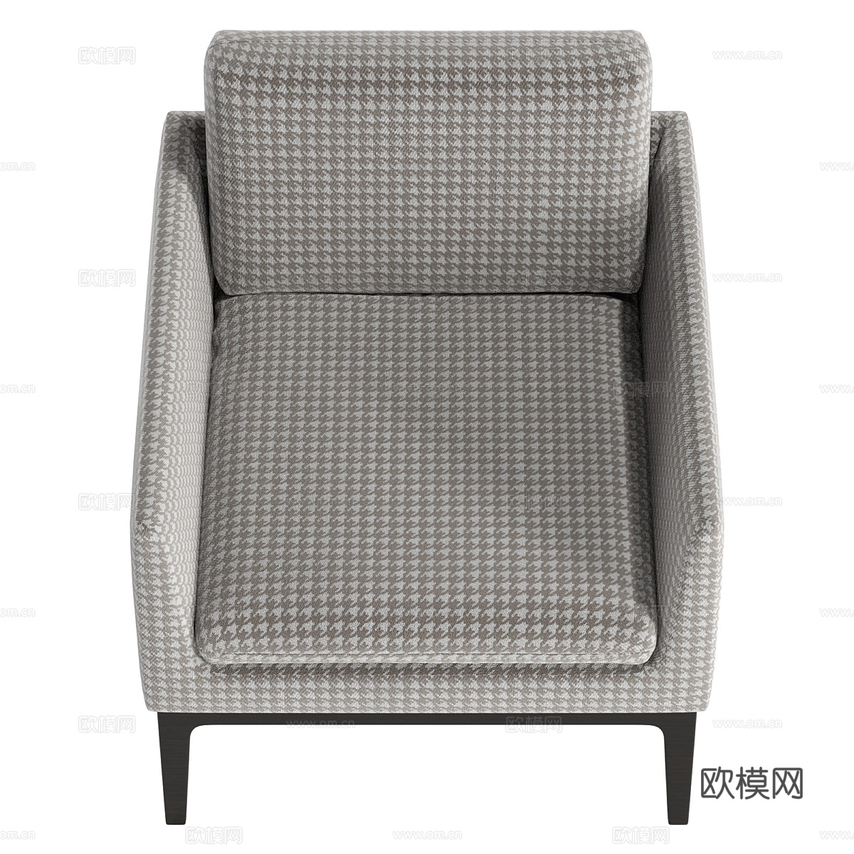 现代意式布艺扶手椅3d模型