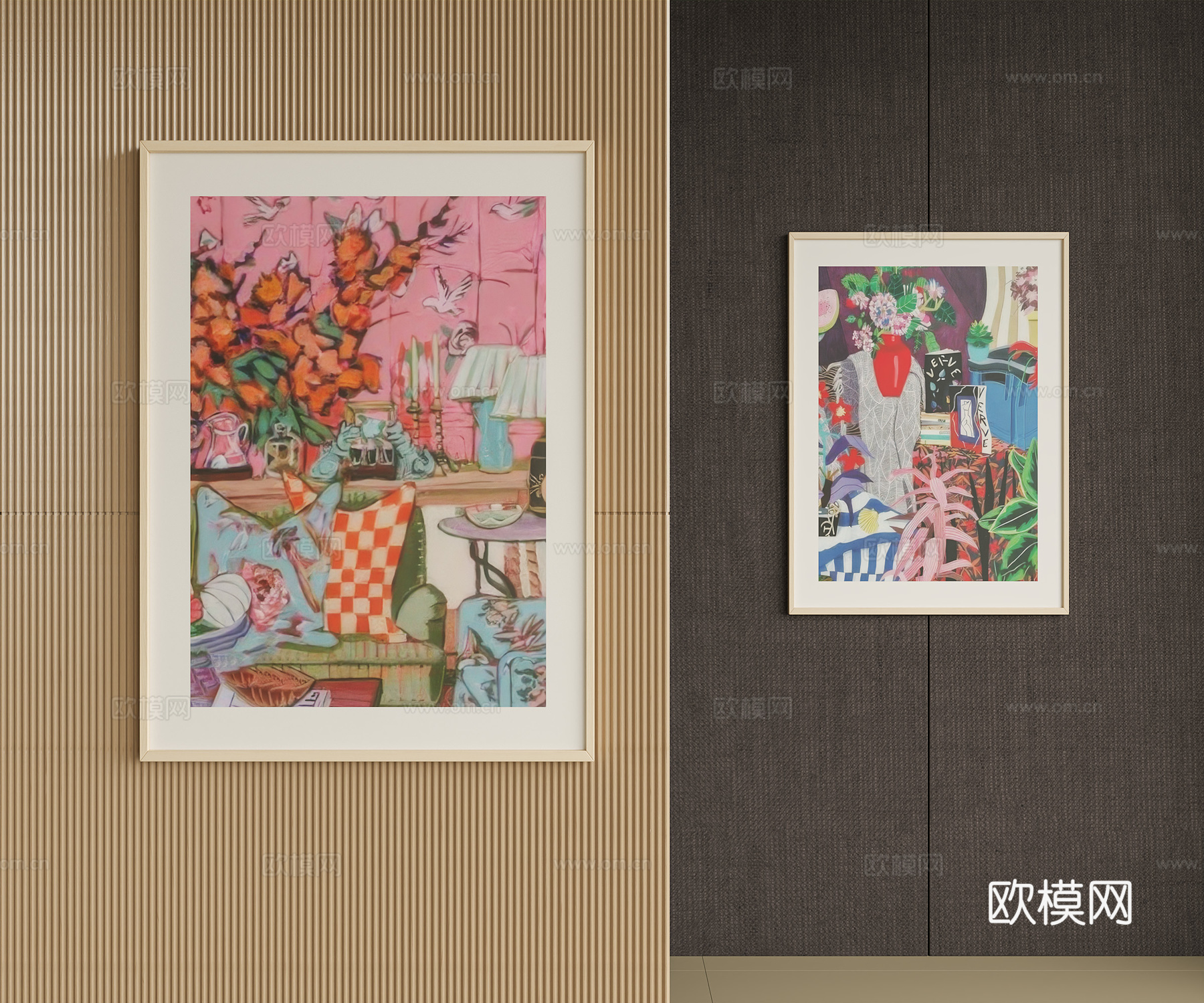 现代意式挂画 现代意式装饰画 书房挂画 办公室挂画 客厅挂画su模型
