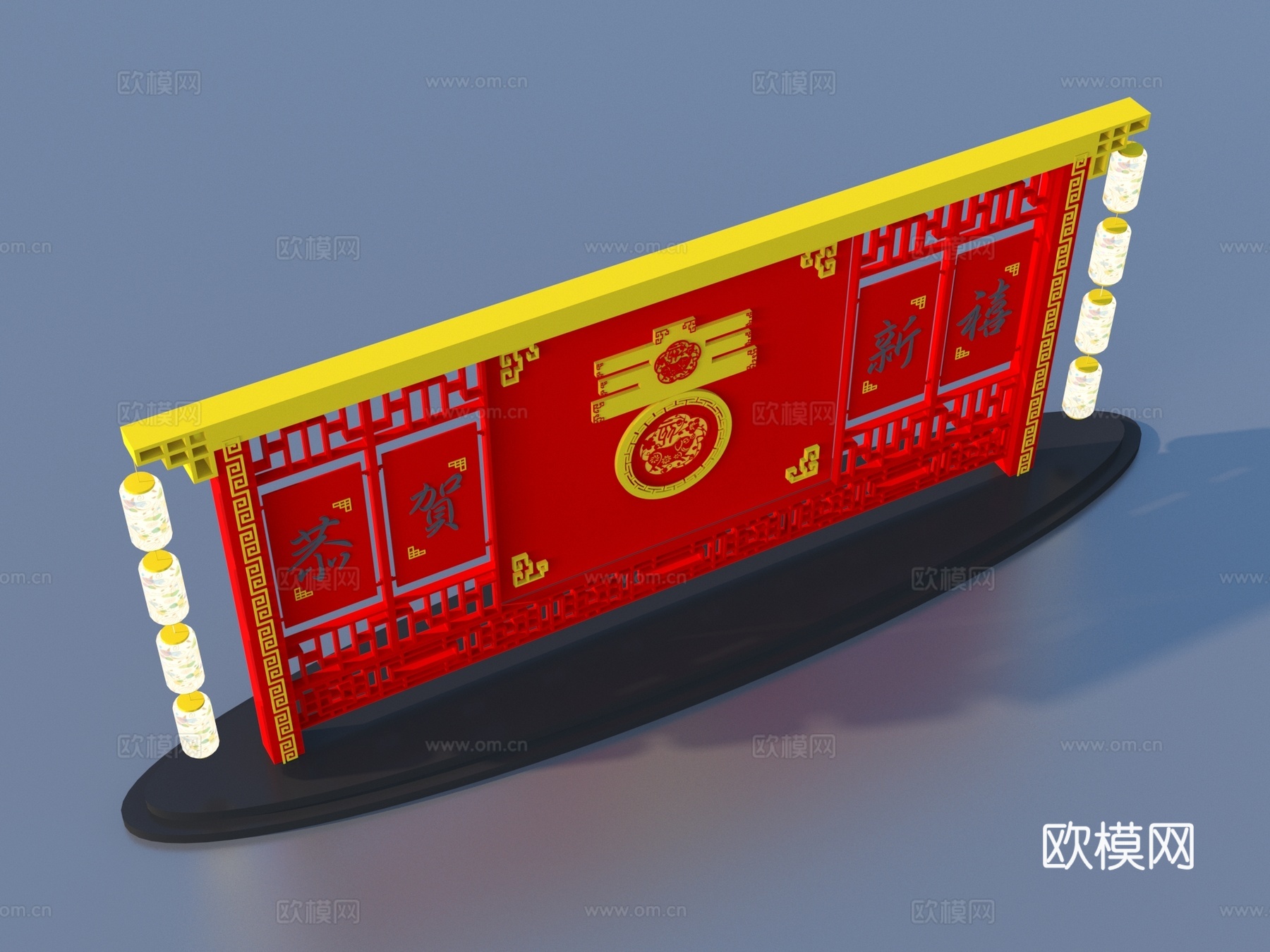 美陈门头 卡通门头3d模型