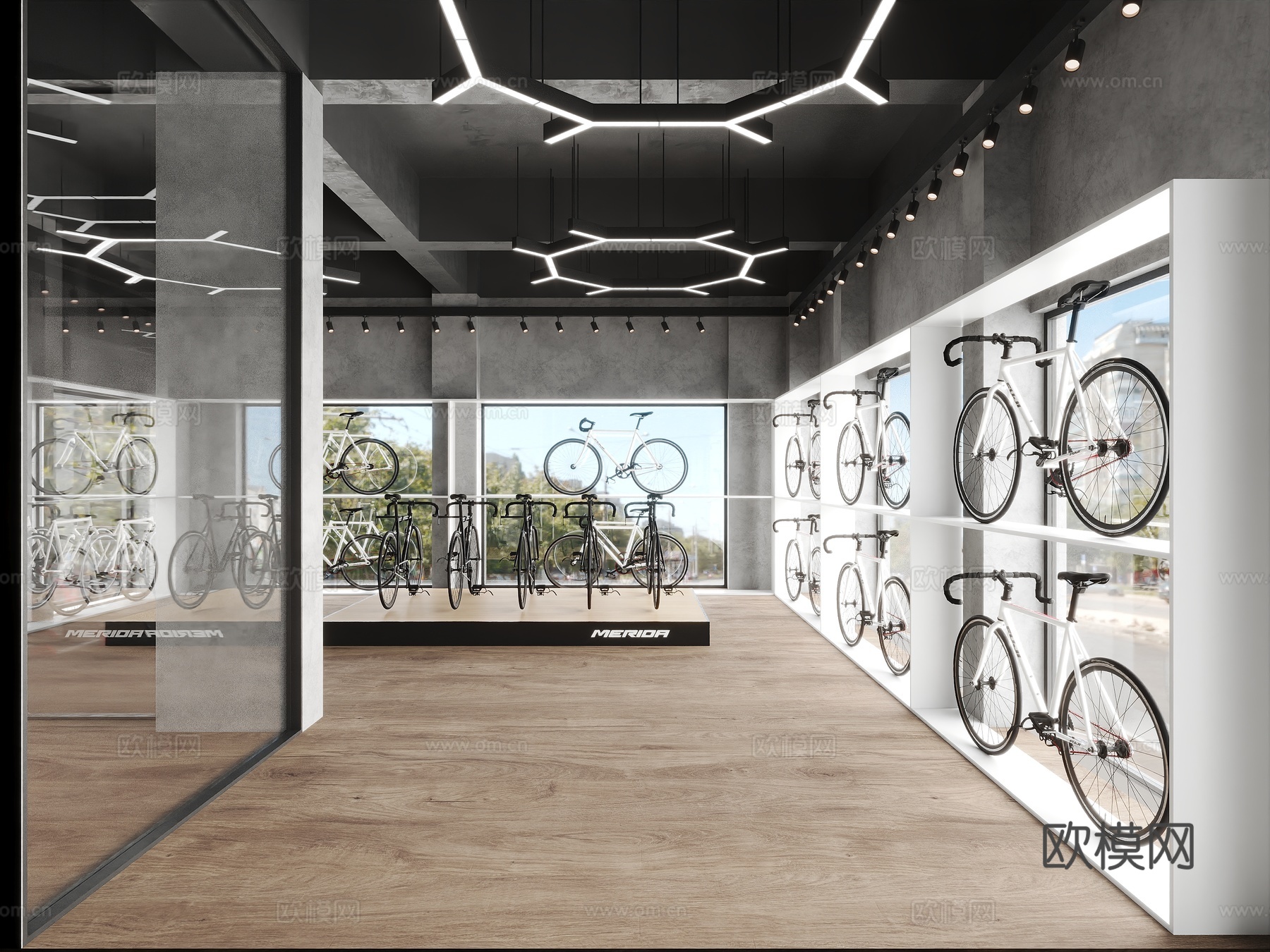 电车店，自行车，体育器材，健身器材，3d模型