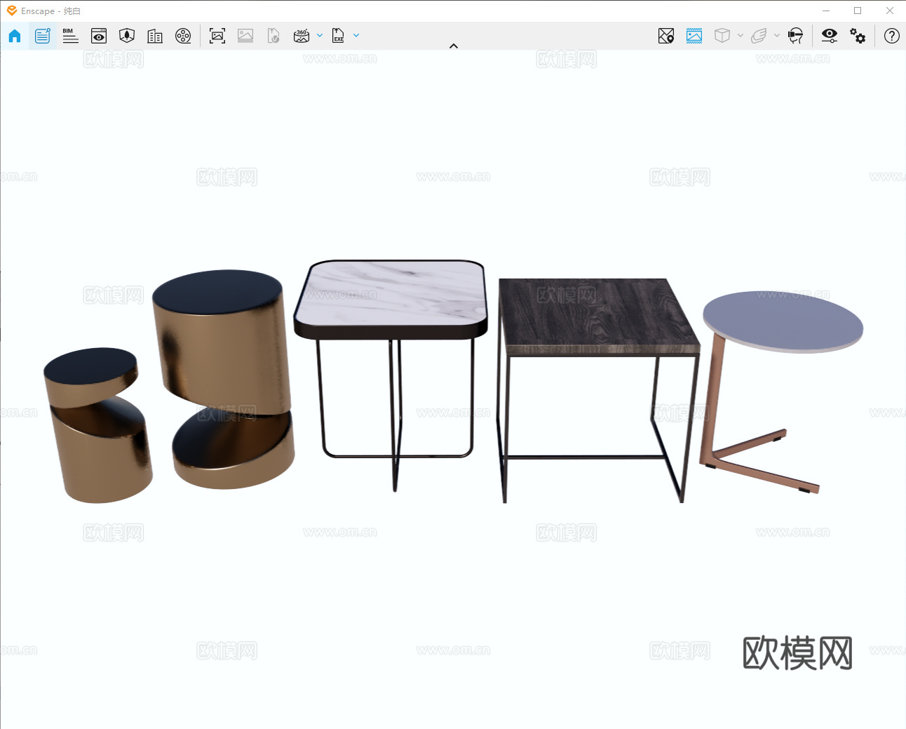 边几 角几 金属边几 石材边几 圆边几 方边几su模型