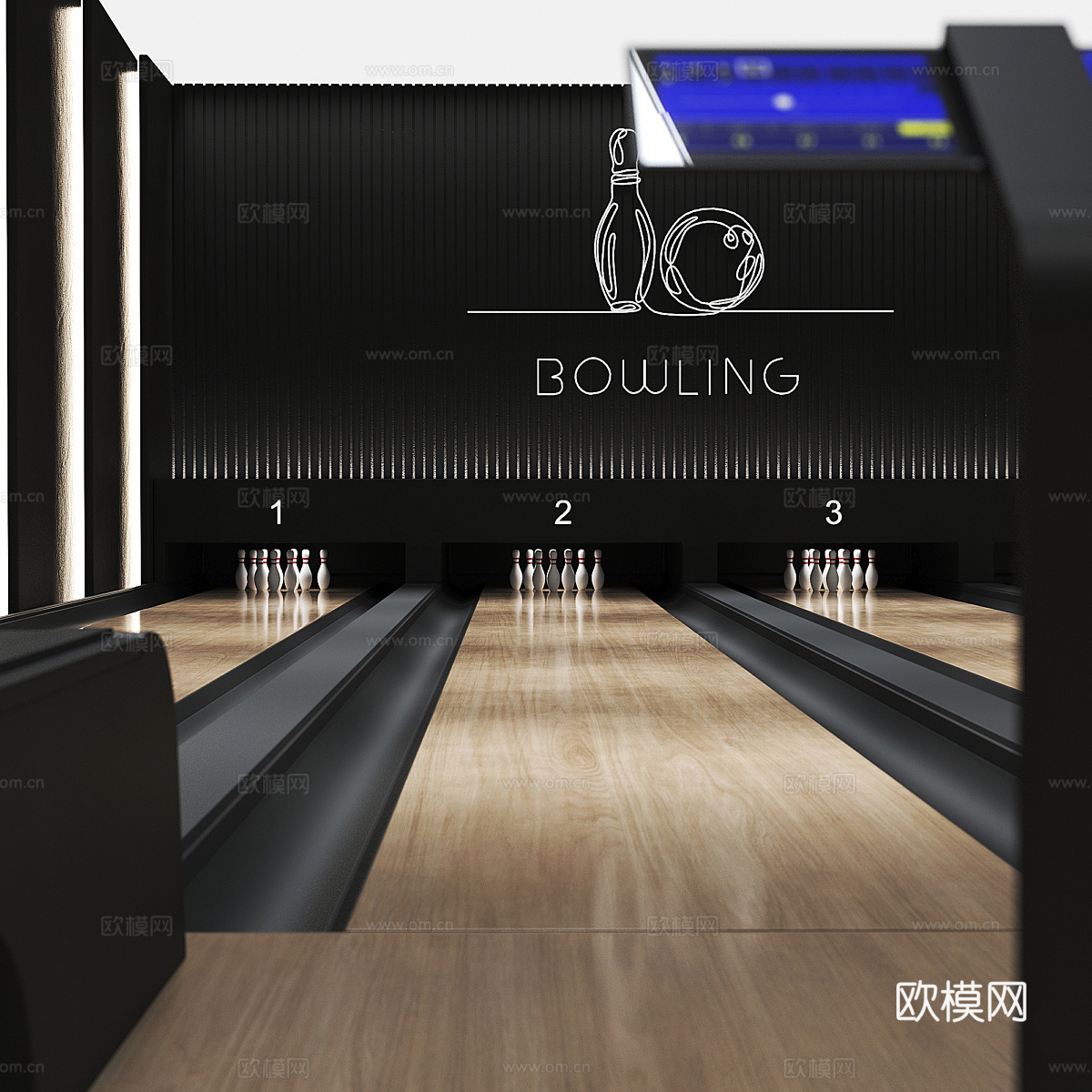 现代意式保龄球馆3d模型