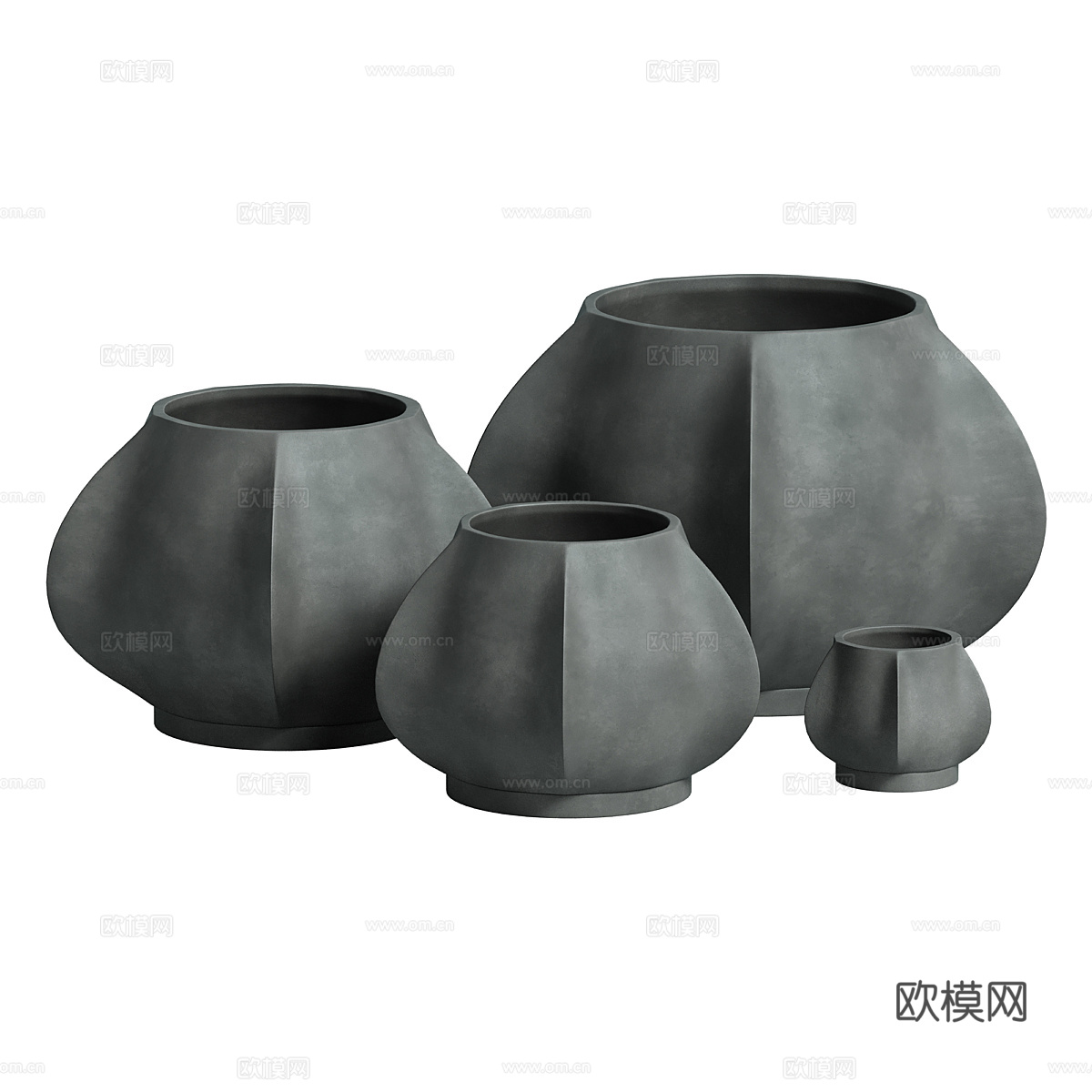 新中式侘寂陶罐 花瓶3d模型
