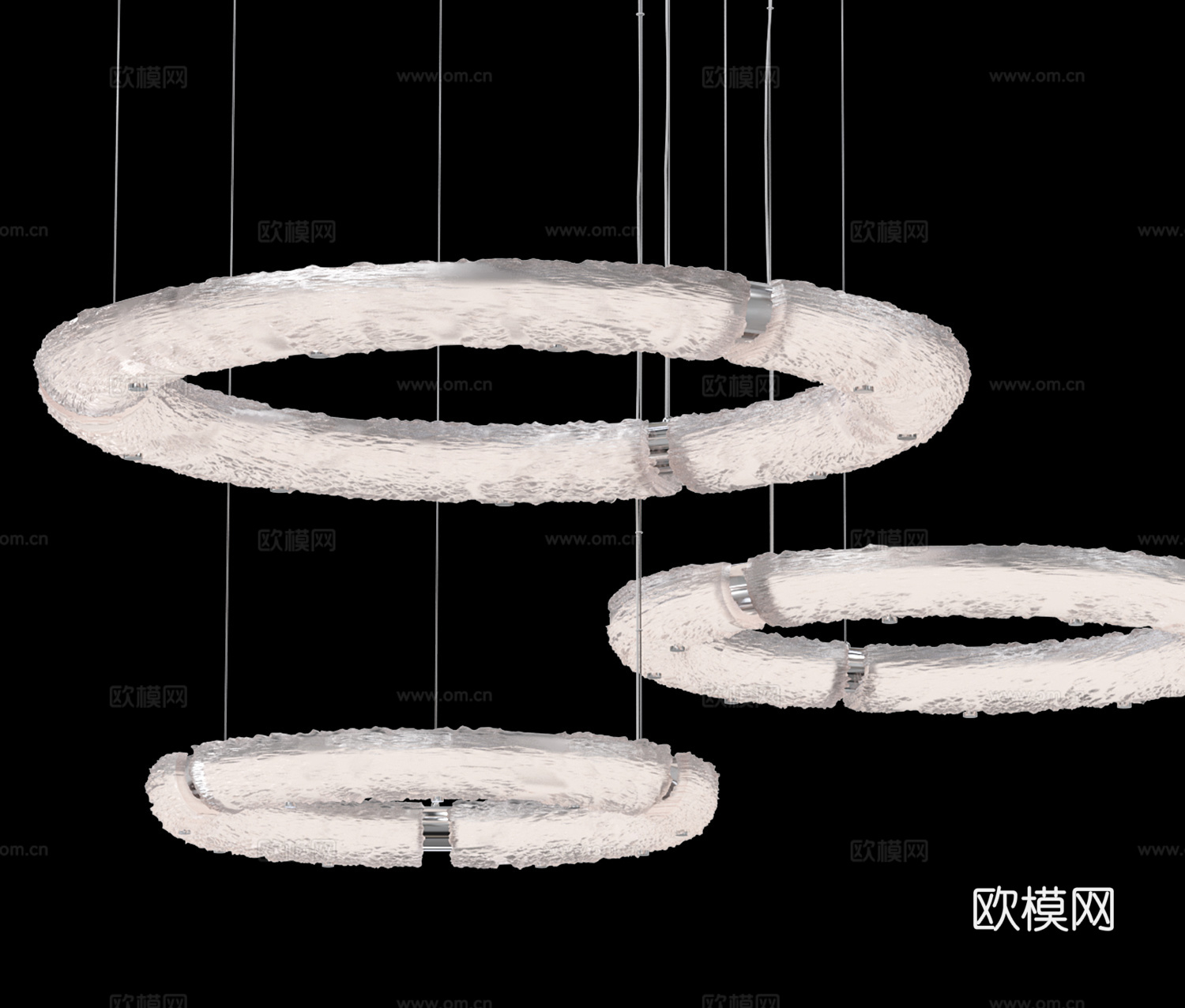 圆环吊灯 吊灯组合 挑高吊灯3d模型