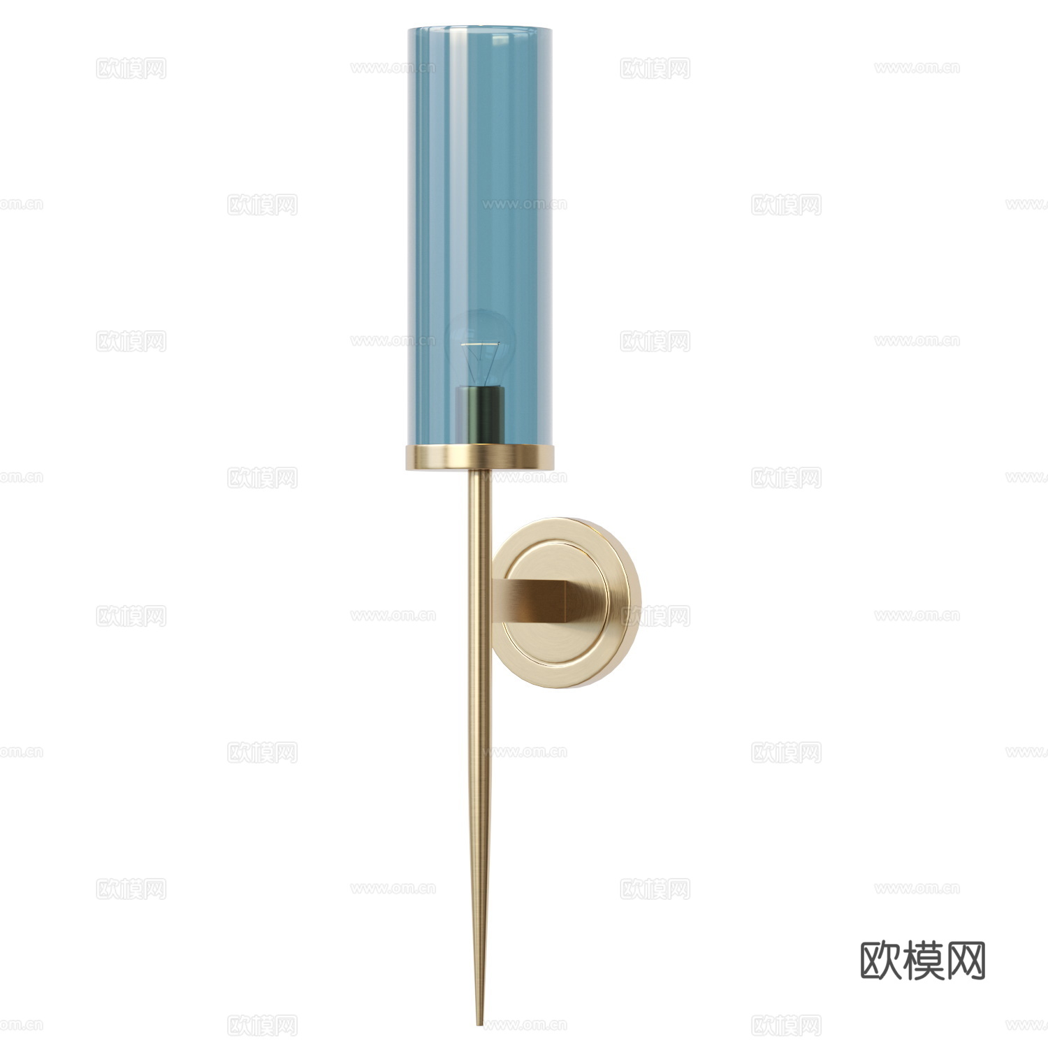 现代意式轻奢金属玻璃壁灯3d模型