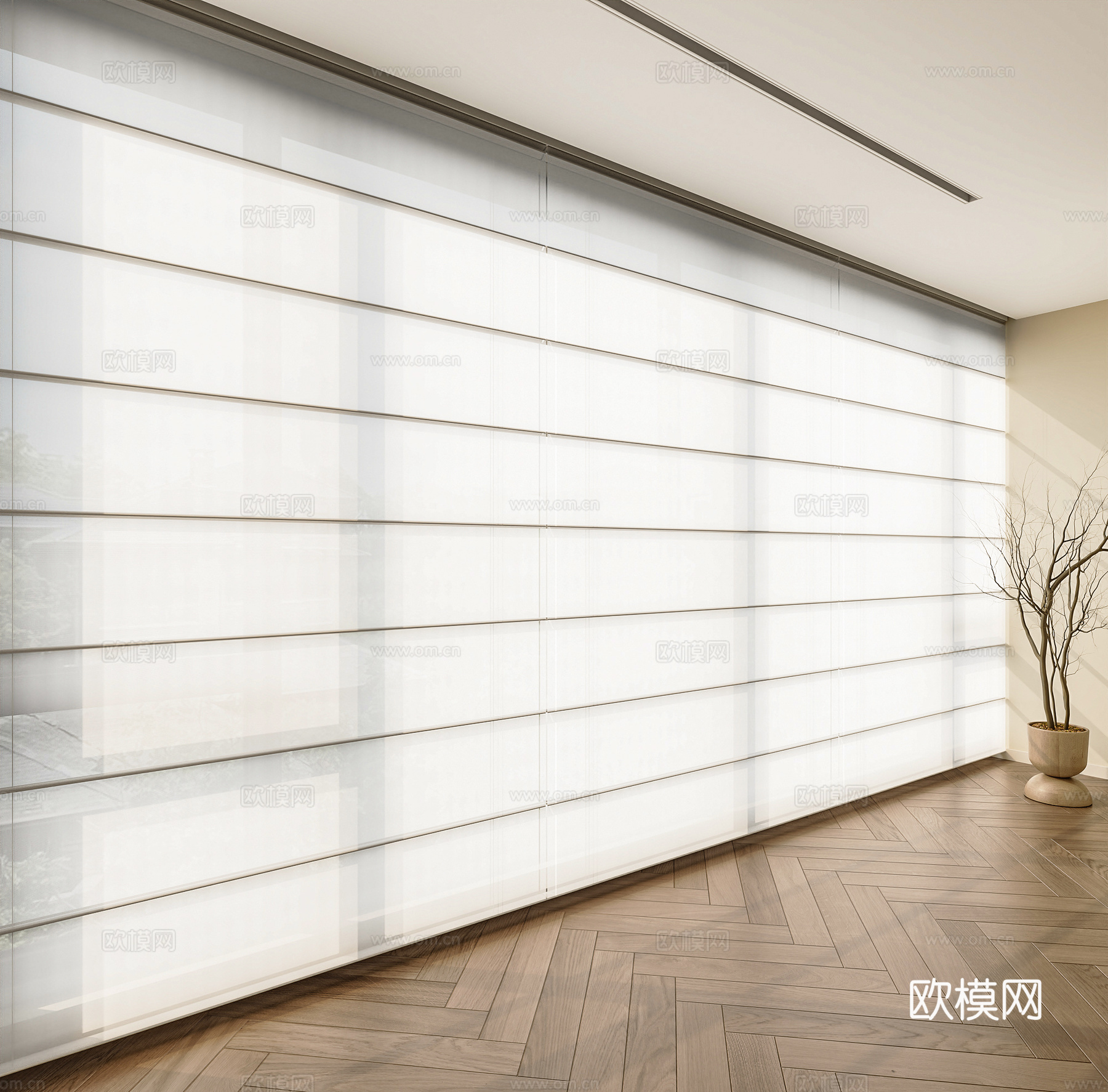 现代窗帘 香格里拉帘 卷帘 罗马帘 拉帘 蜂巢帘 梦幻帘3d模型